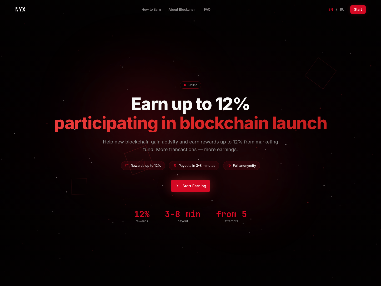 Forensic screenshot of nyx-blockchain.pro