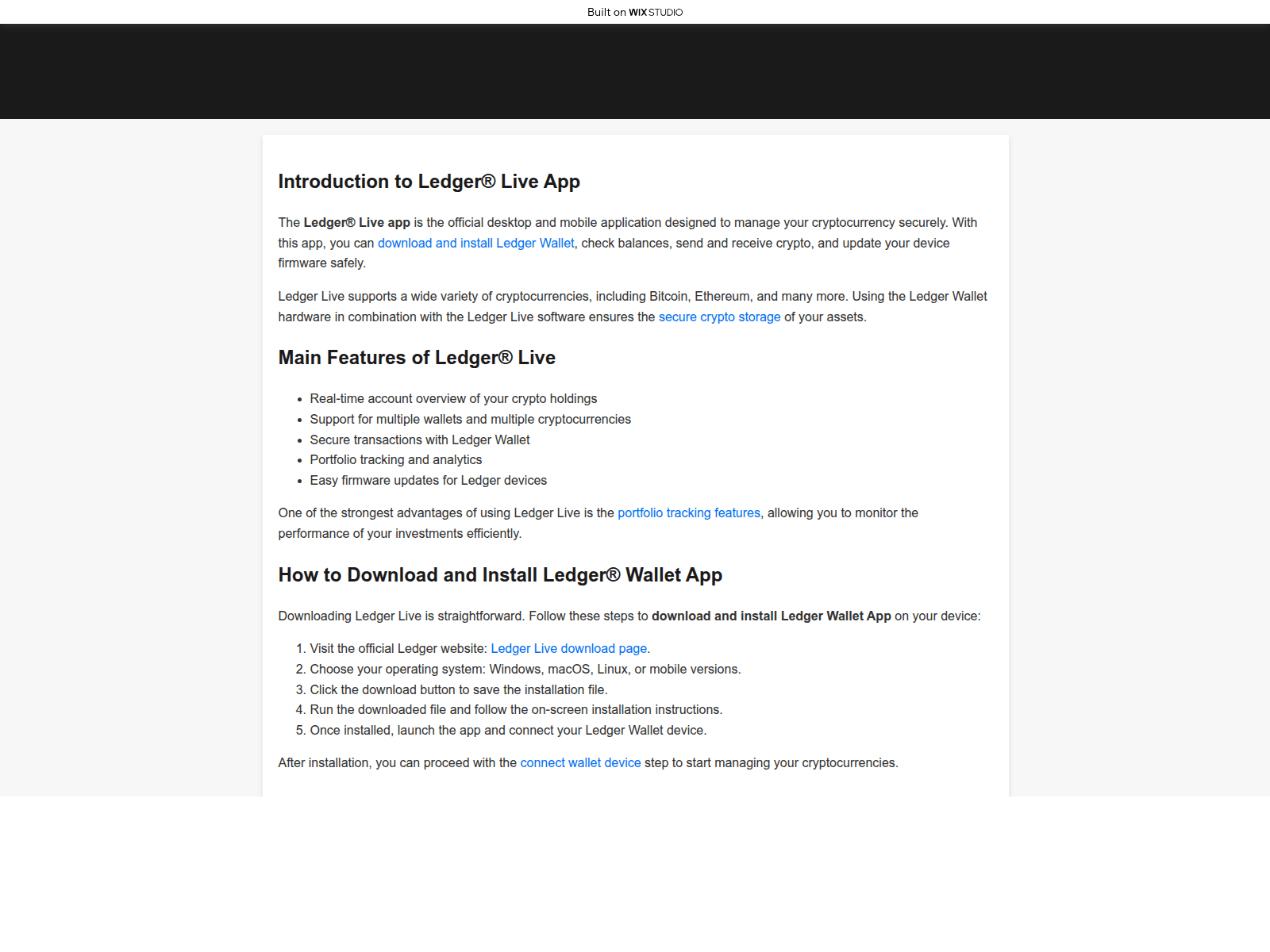 Screenshot of liveapp-ledgr.wixstudio.com