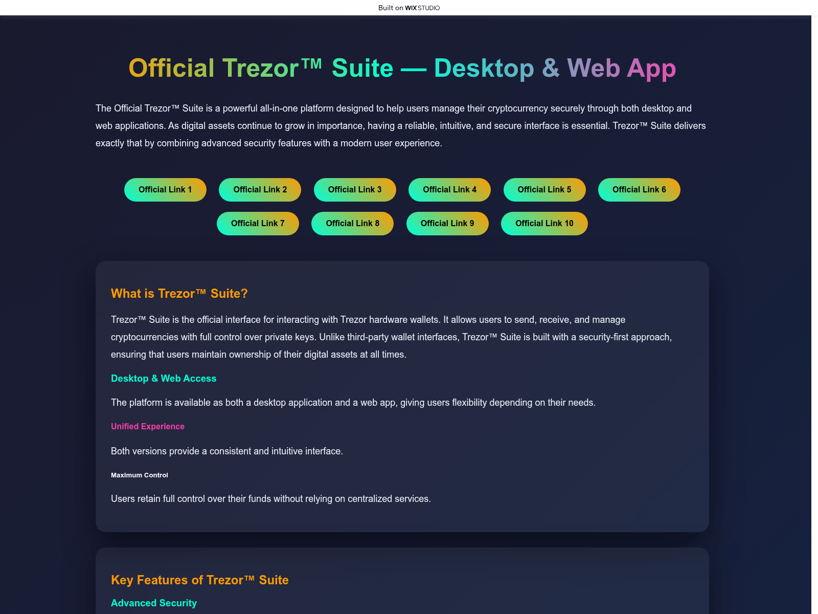 Forensic screenshot of trexorsuite-global.wixstudio.com