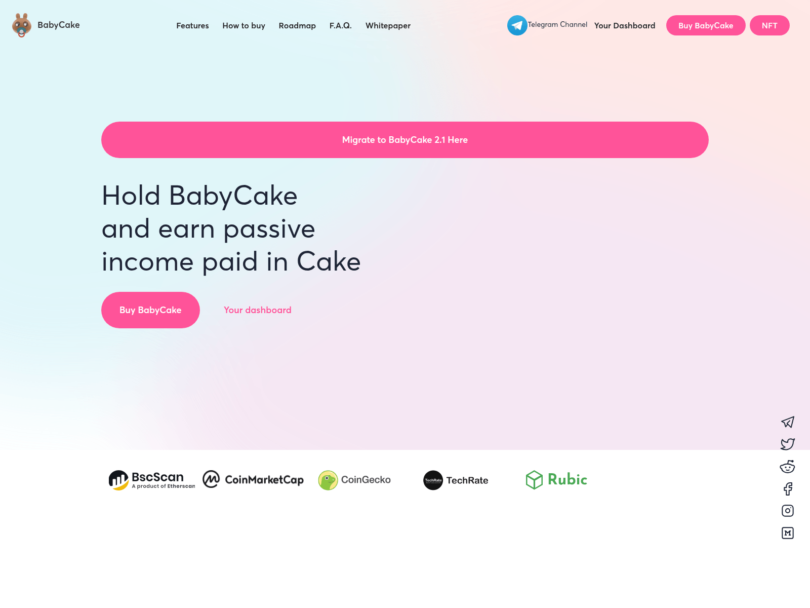 Forensic screenshot of babycake-bsc.pages.dev