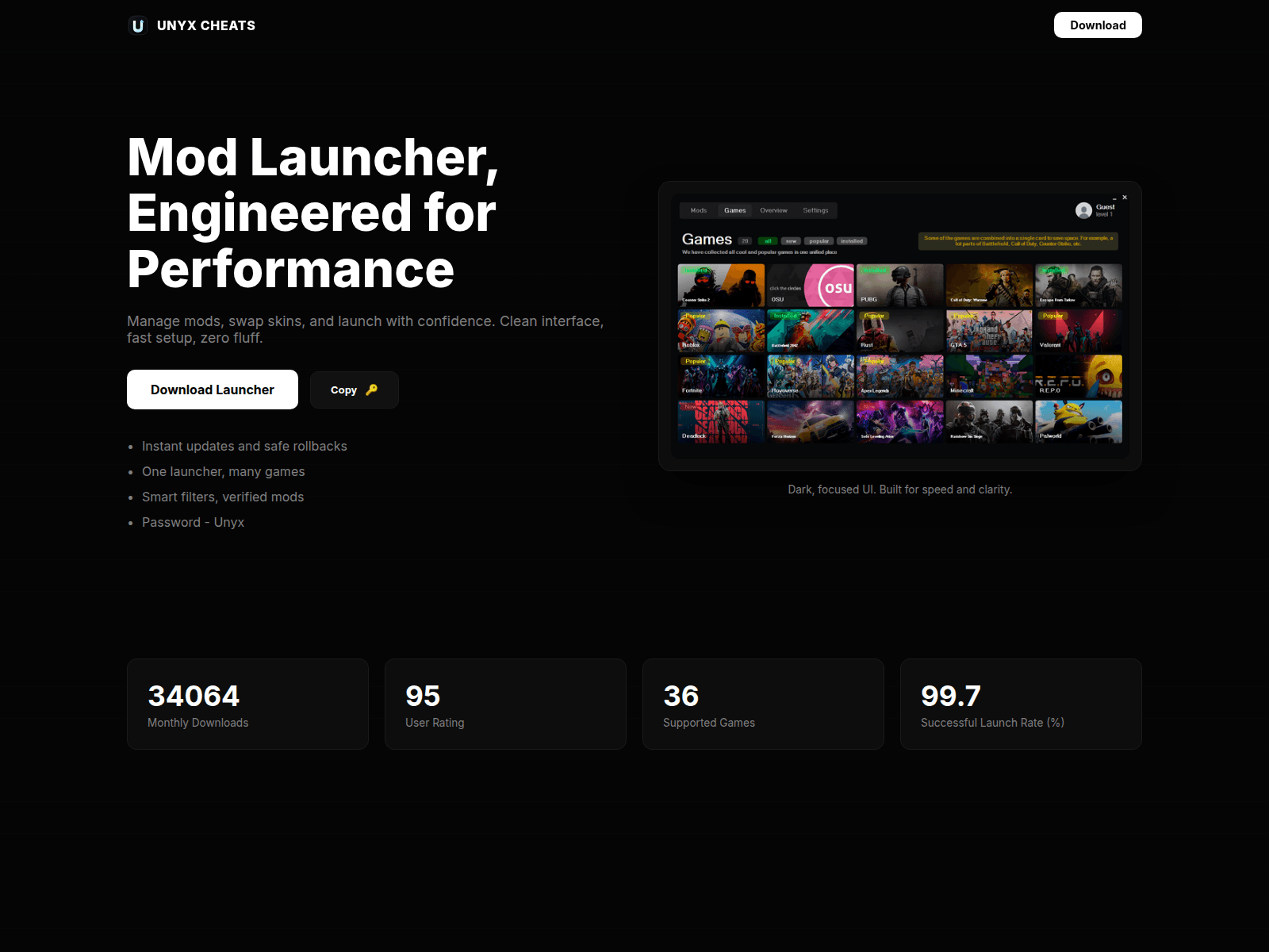 Forensic screenshot of unyxcheats.xyz