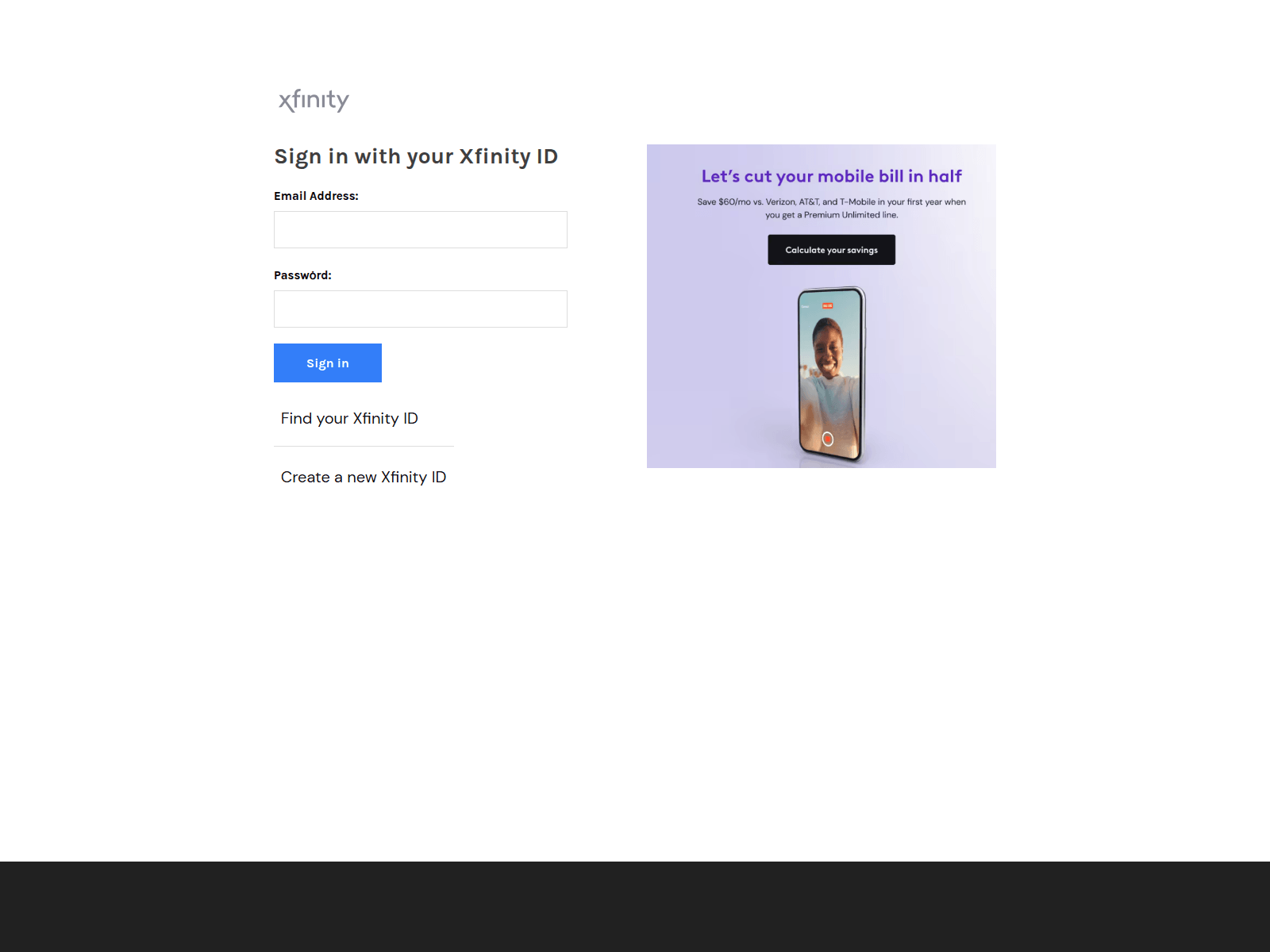Forensic screenshot of xfinltymailservice.weebly.com