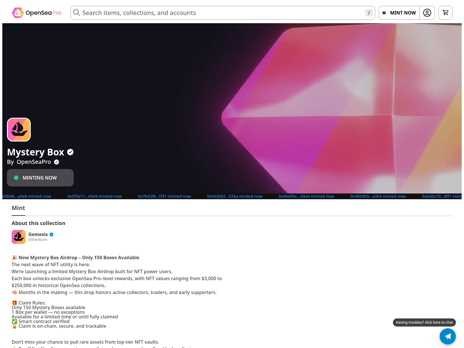 Forensic screenshot of projectlicks-box07.vercel.app