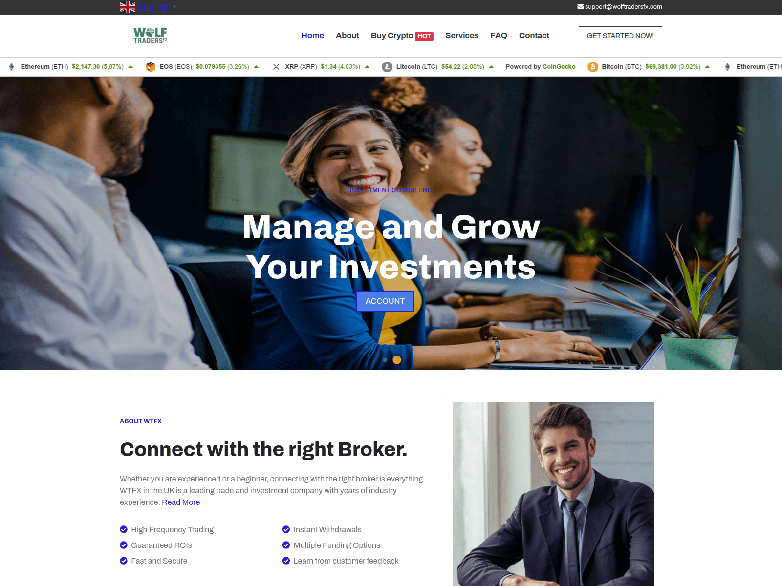 Forensic screenshot of wolftradersfx.com.luxowallets.com