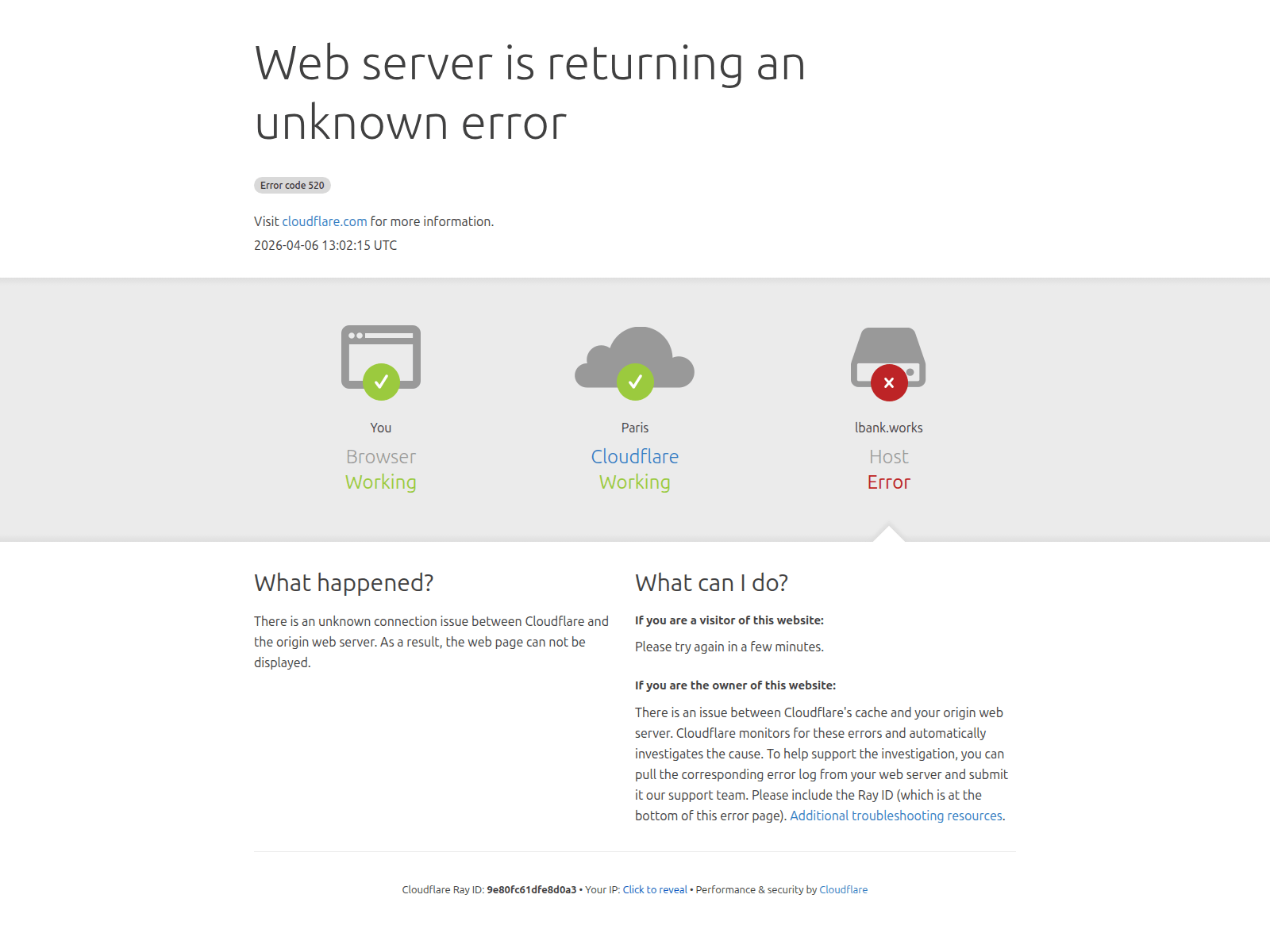 Forensic screenshot of lbank.works