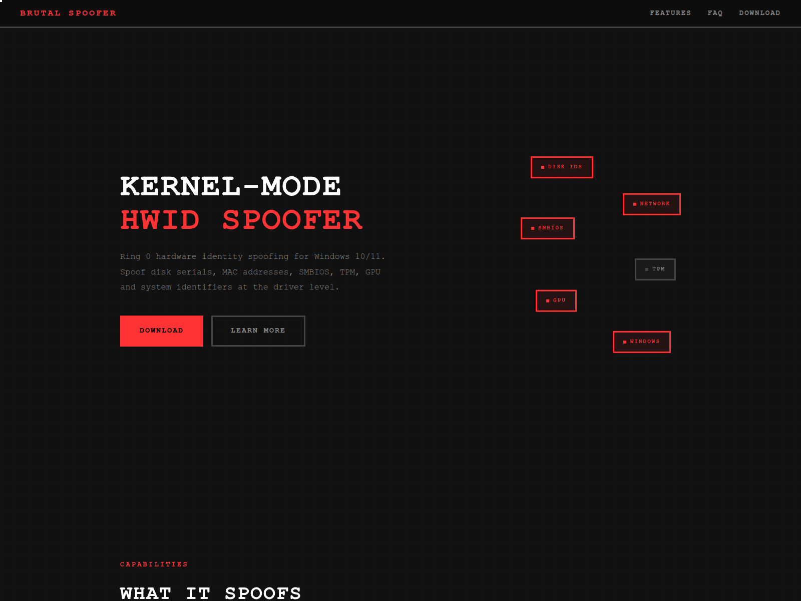 Forensic screenshot of brutal-spoofer.pro