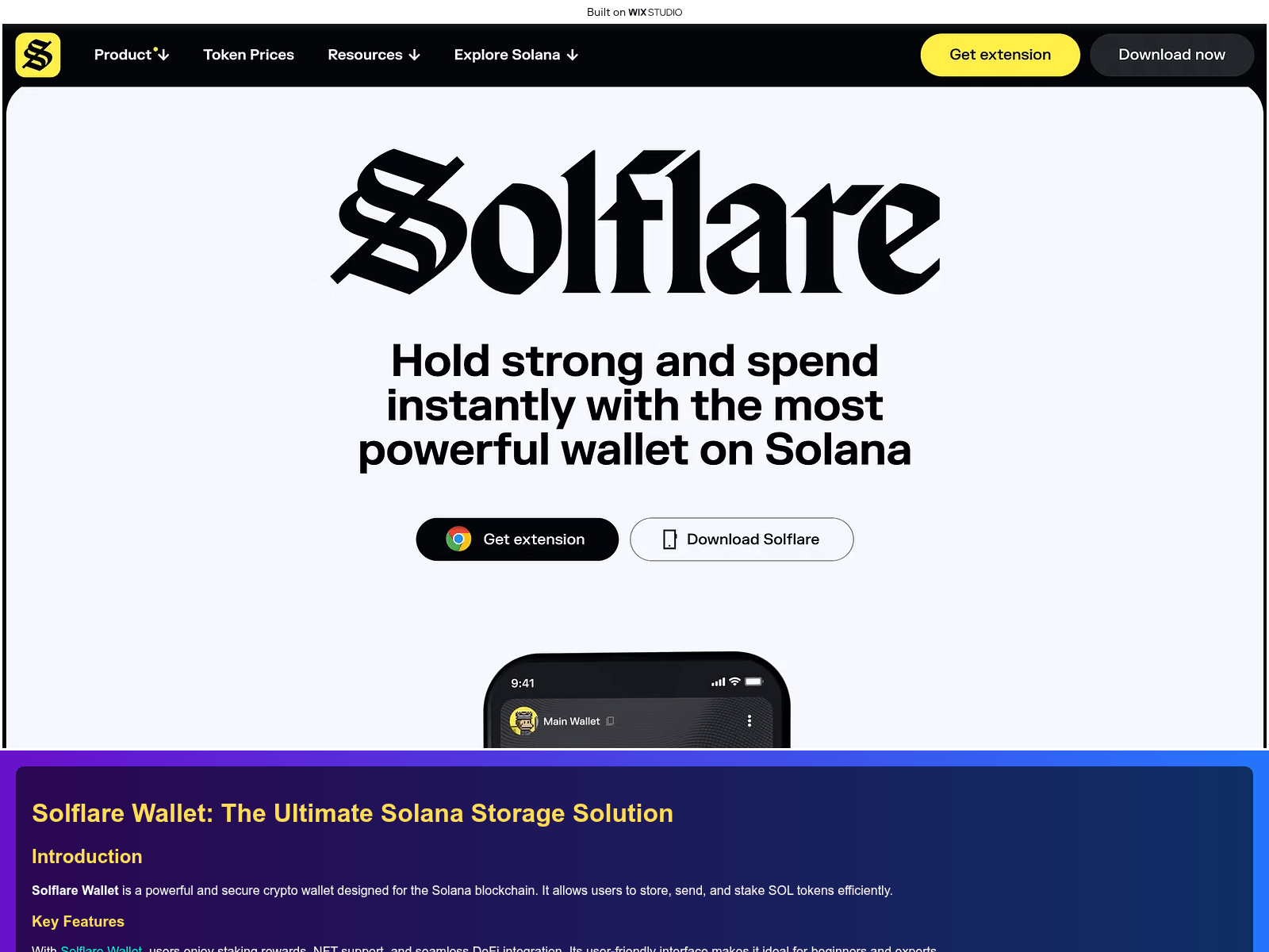 Forensic screenshot of appswebsolflare.wixstudio.com
