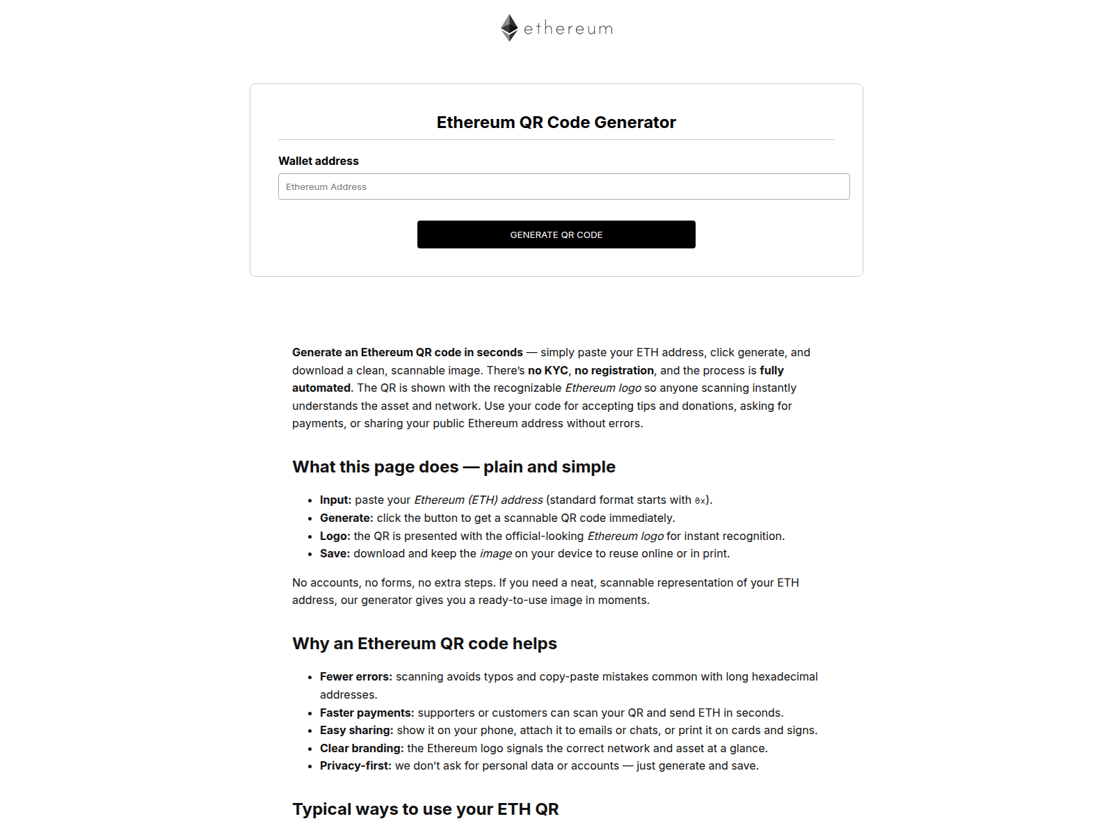 Forensic screenshot of ethereum-qr-code-generators.com