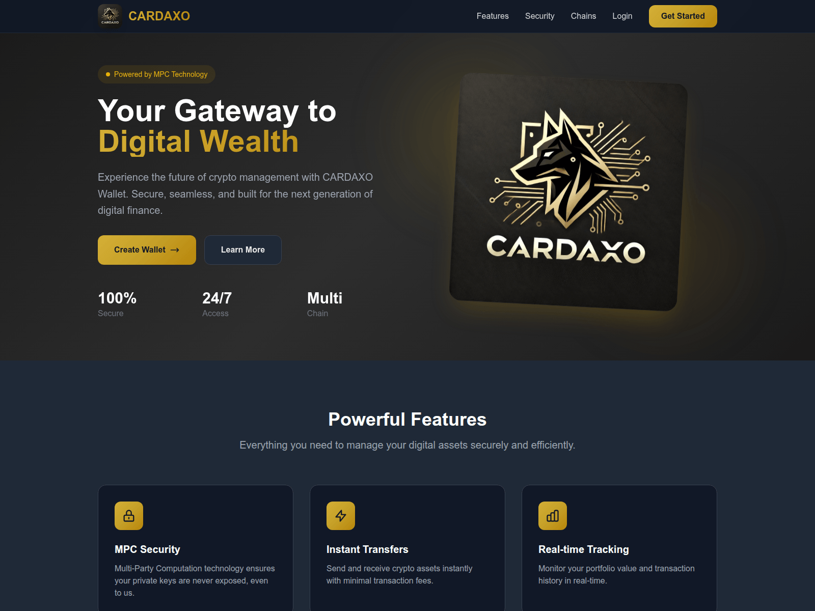 Forensic screenshot of cardaxowallets.com