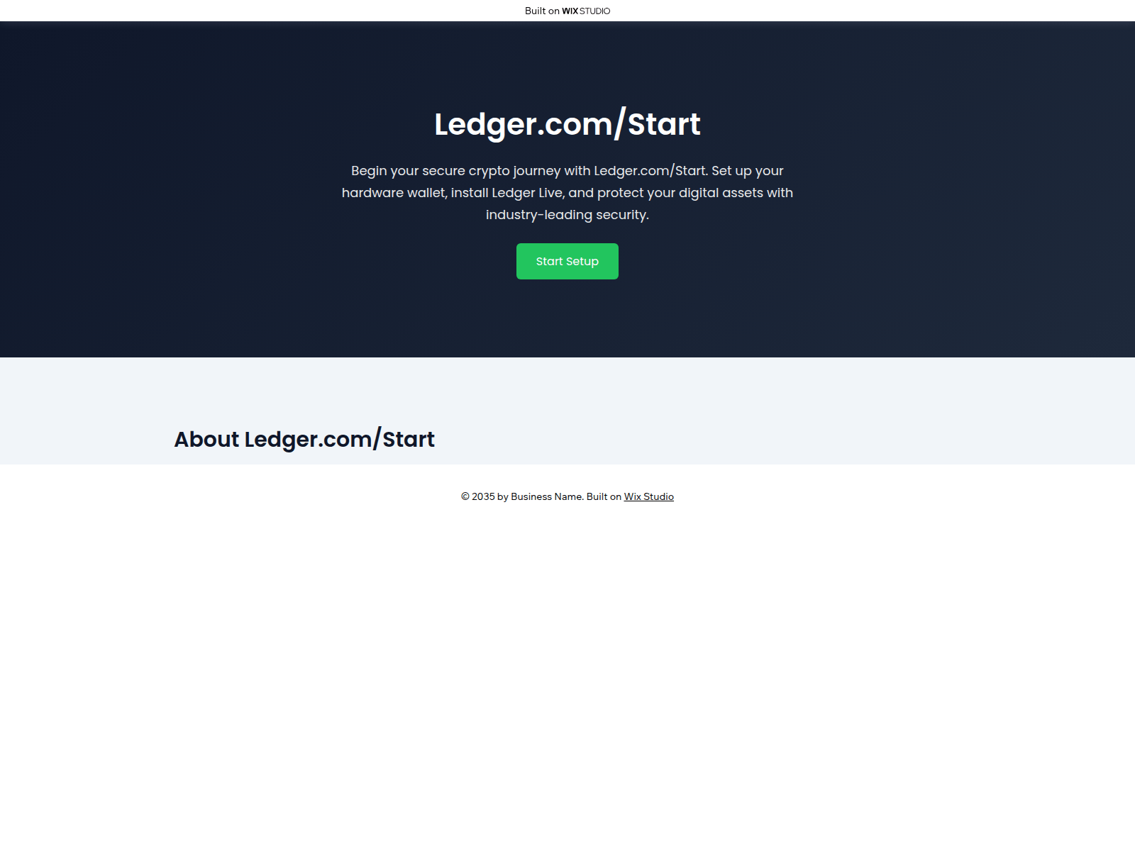 Forensic screenshot of ledgrcmstart.wixstudio.com