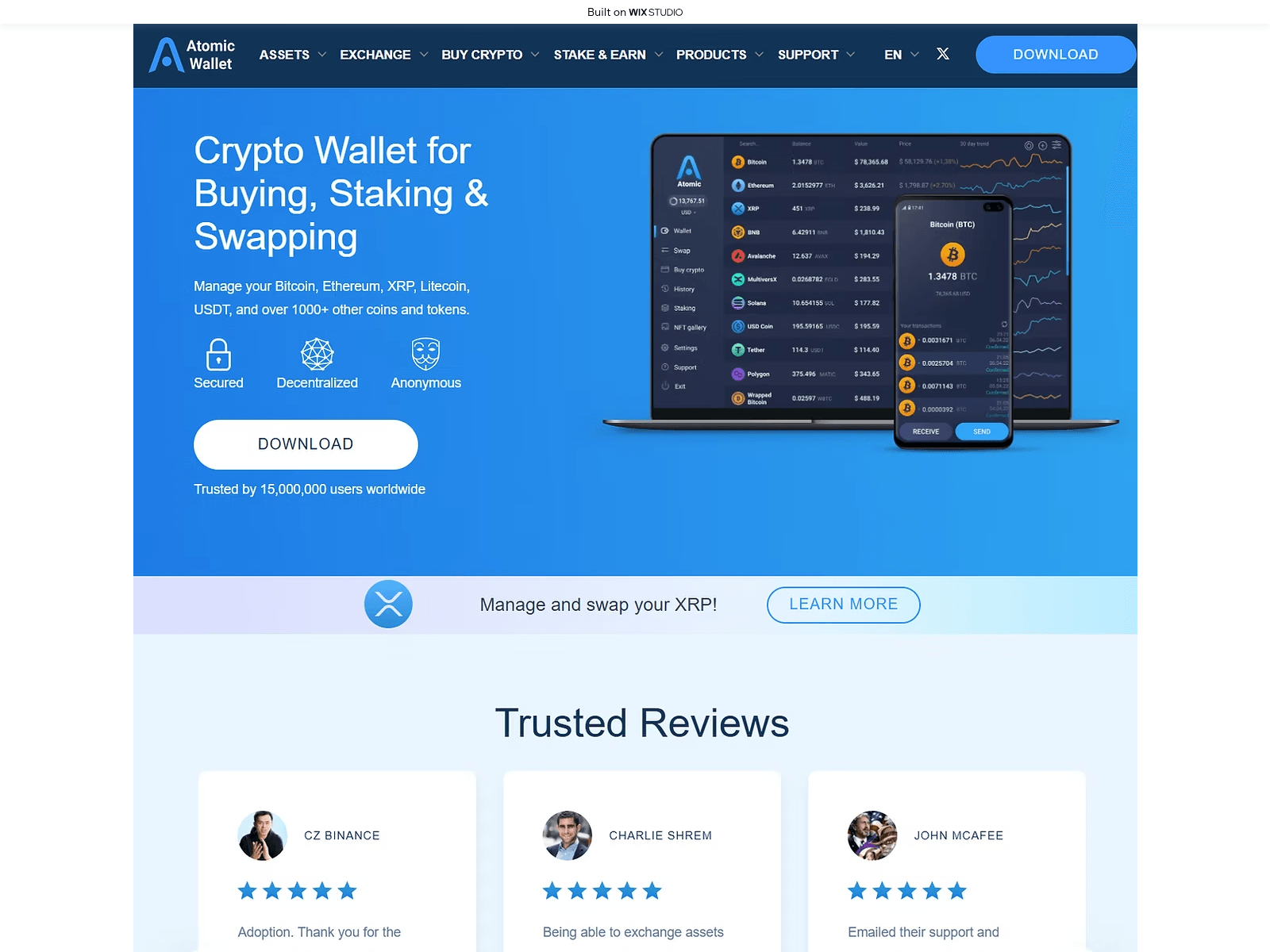 Forensic screenshot of atomic-ext.wixstudio.com