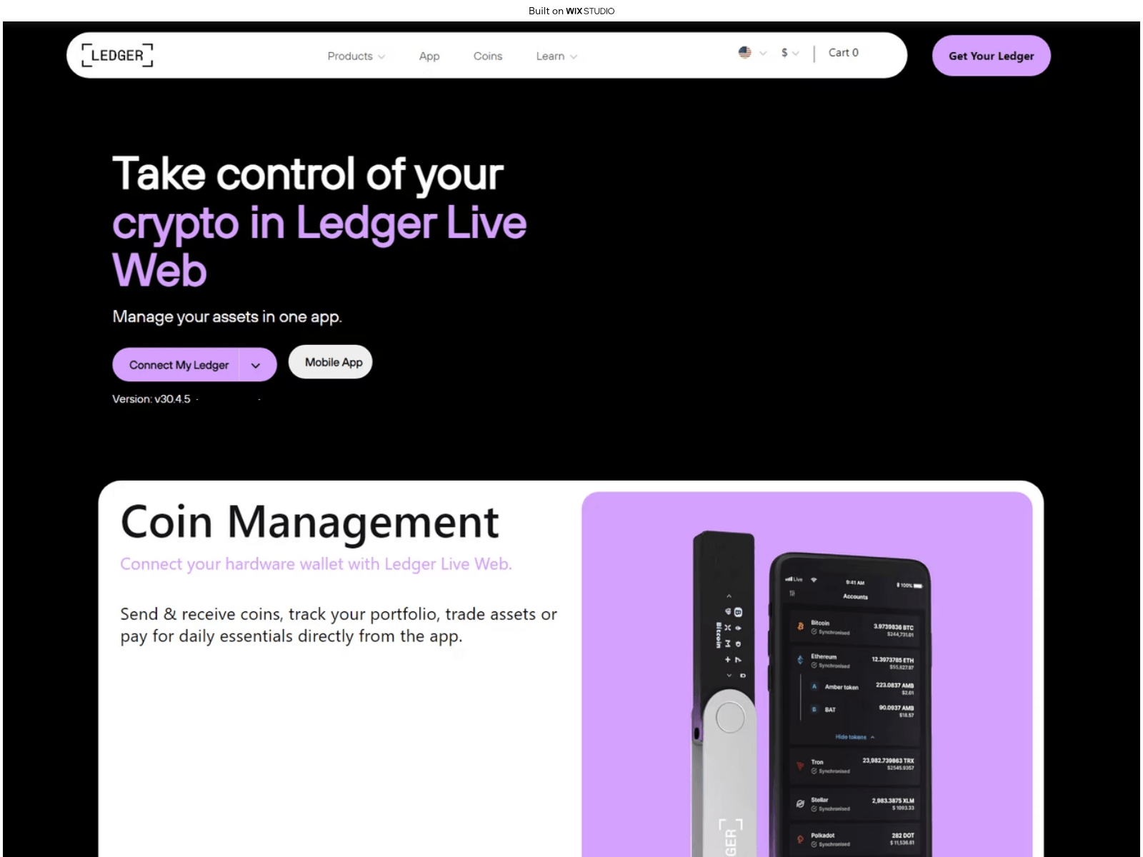 Forensic screenshot of introcomledgr.wixstudio.com