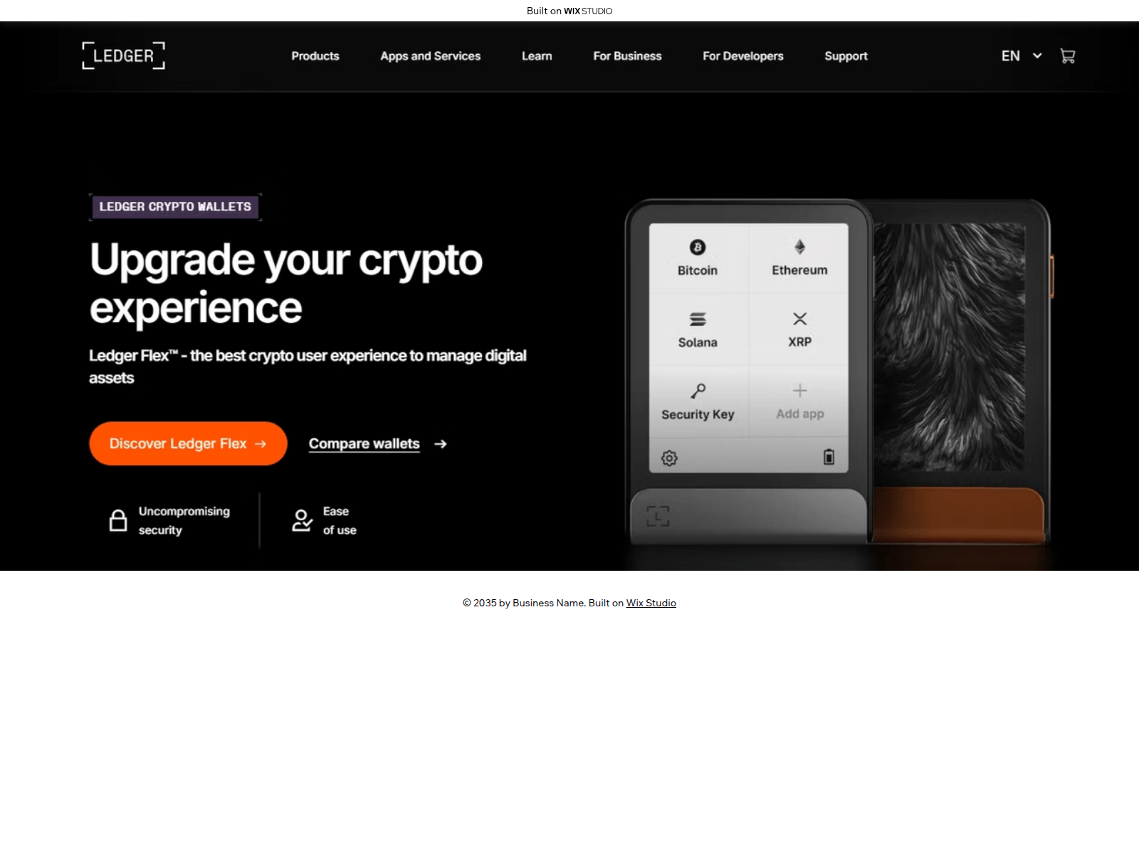 Forensic screenshot of learnstart-ledgro.wixstudio.com