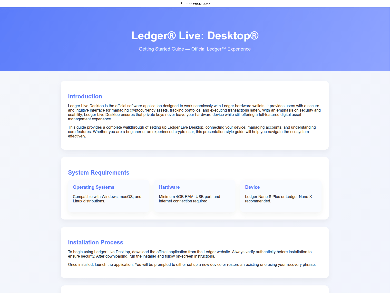 Forensic screenshot of ledgr-desktop.wixstudio.com