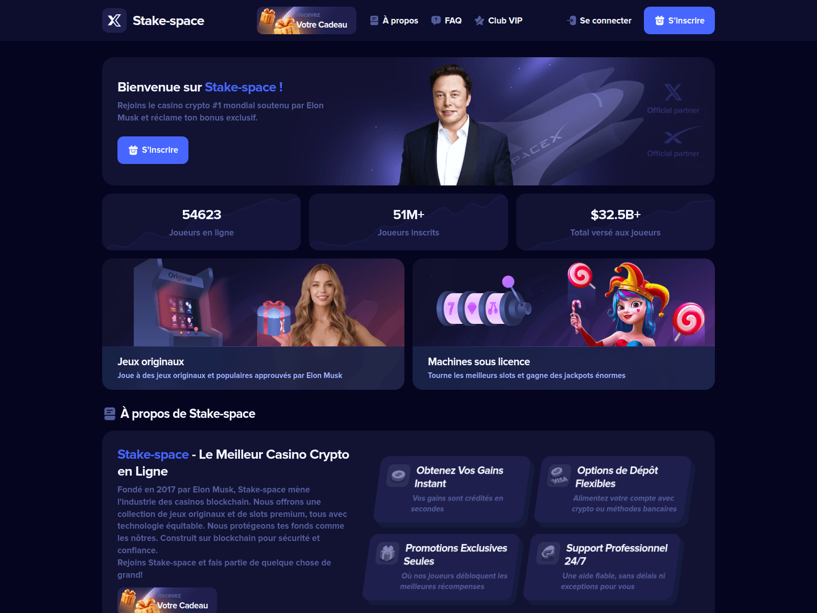 Screenshot of stake-space.com