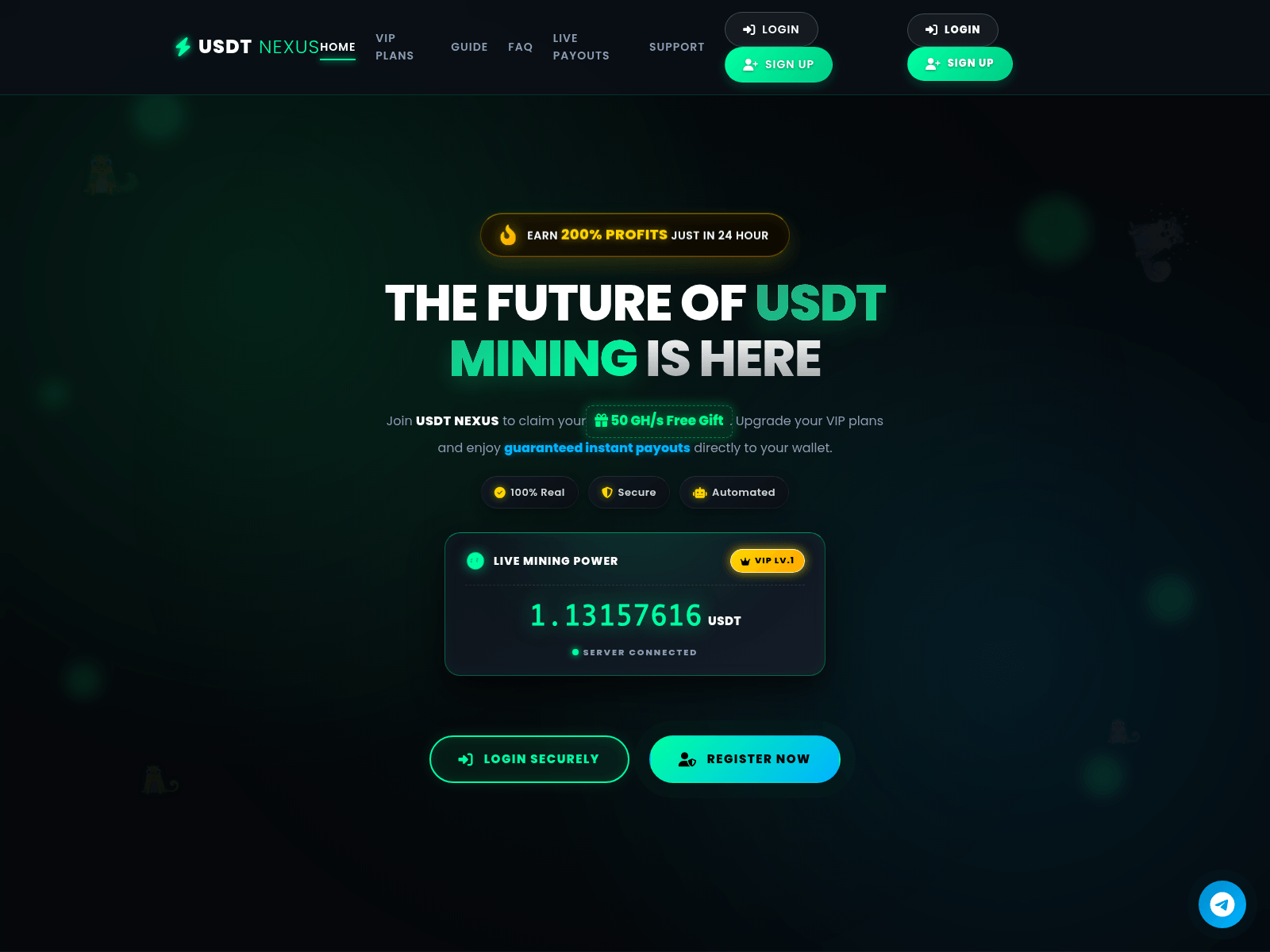 Forensic screenshot of usdtnexus.click