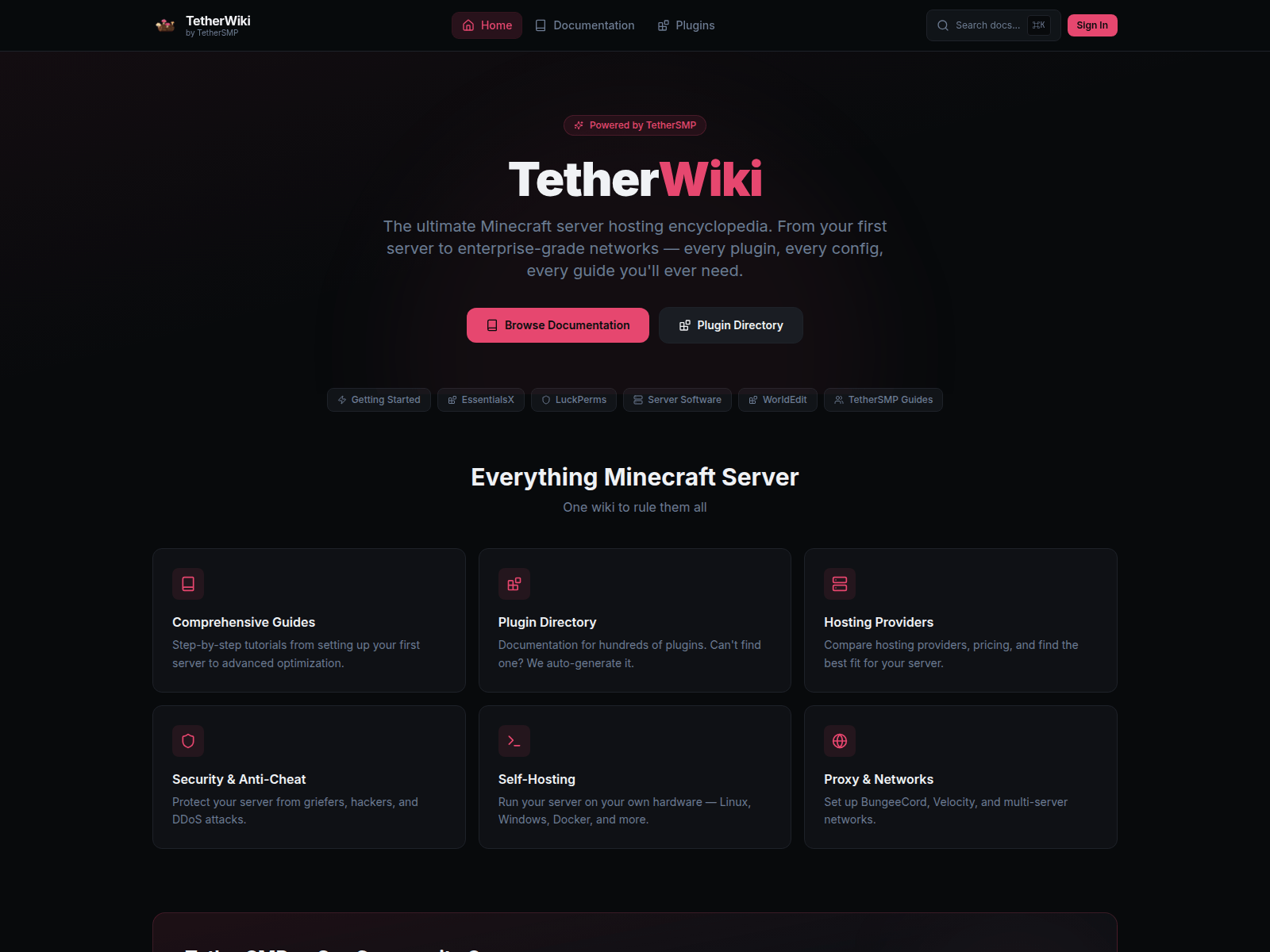 Forensic screenshot of tetherwiki.net