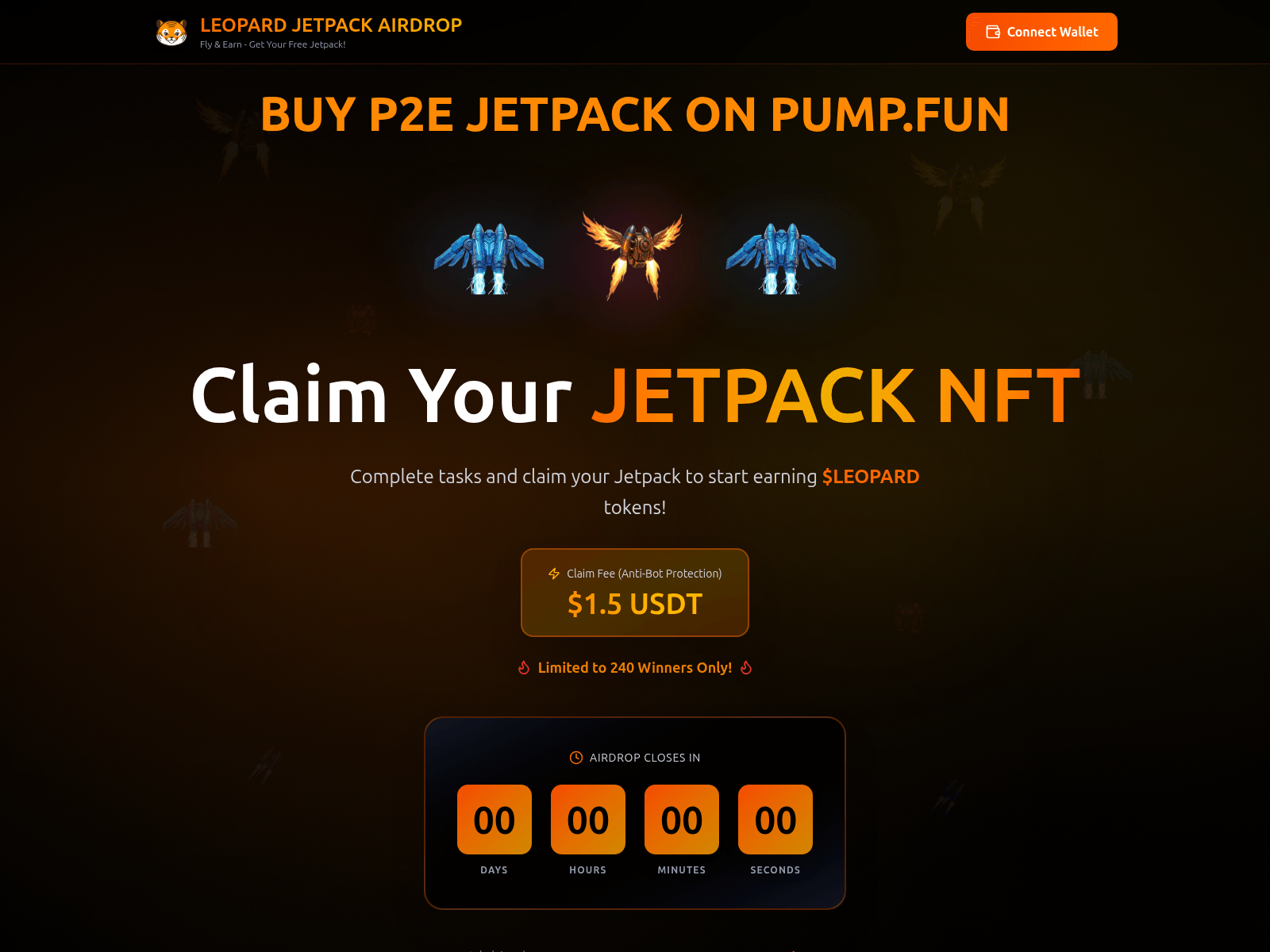 Forensic screenshot of airdrop.leopardfoundation.com