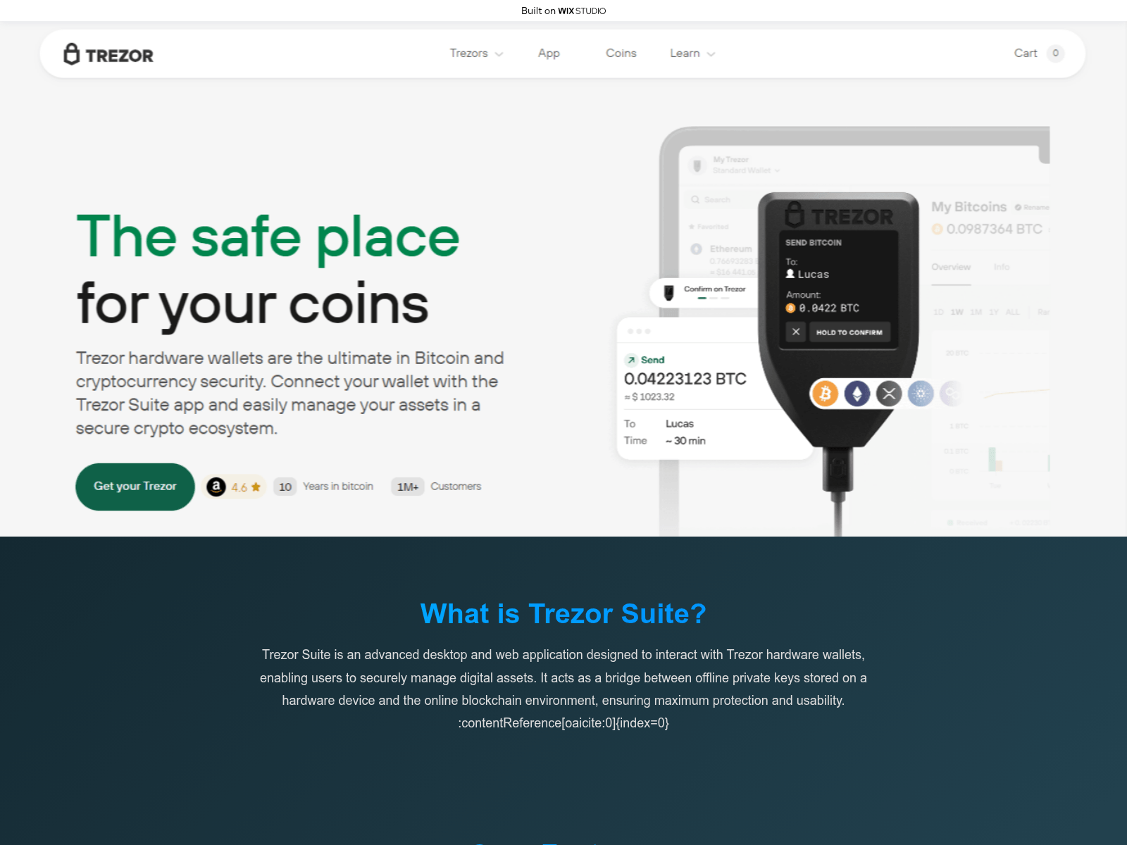 Forensic screenshot of suitapp-trez.wixstudio.com