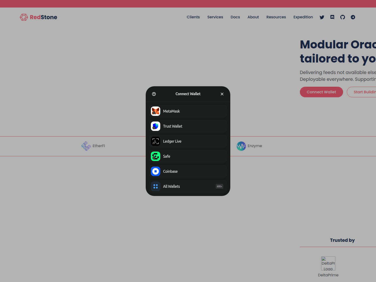 Forensic screenshot of redstone-finance.pages.dev