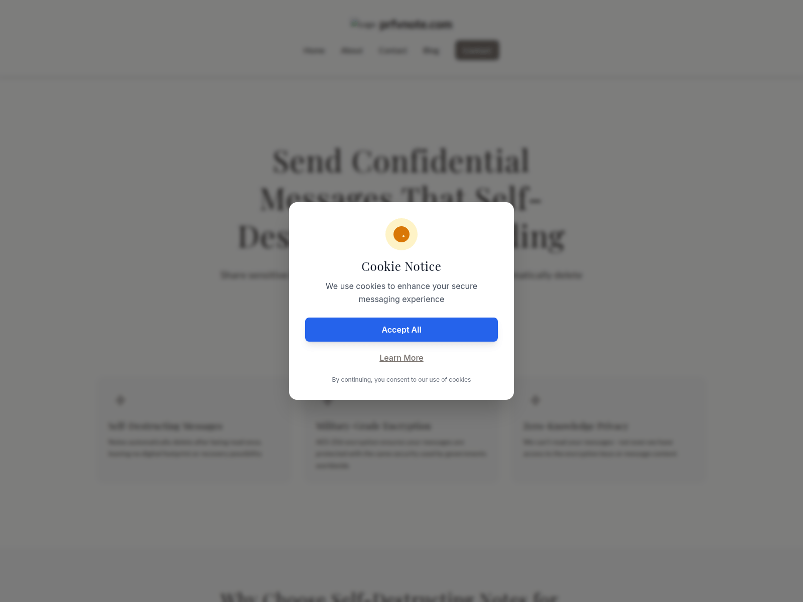 Forensic screenshot of prfvnote.com