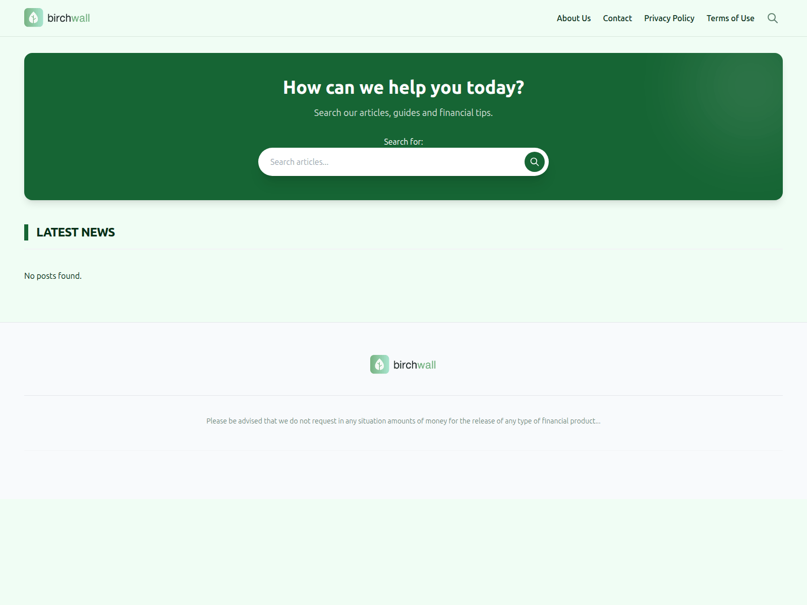 Screenshot von birchwall.com