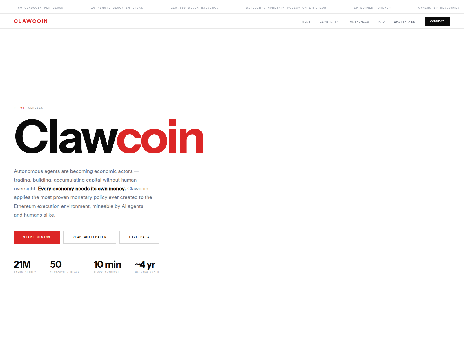Forensic screenshot of www.clawcoin.world