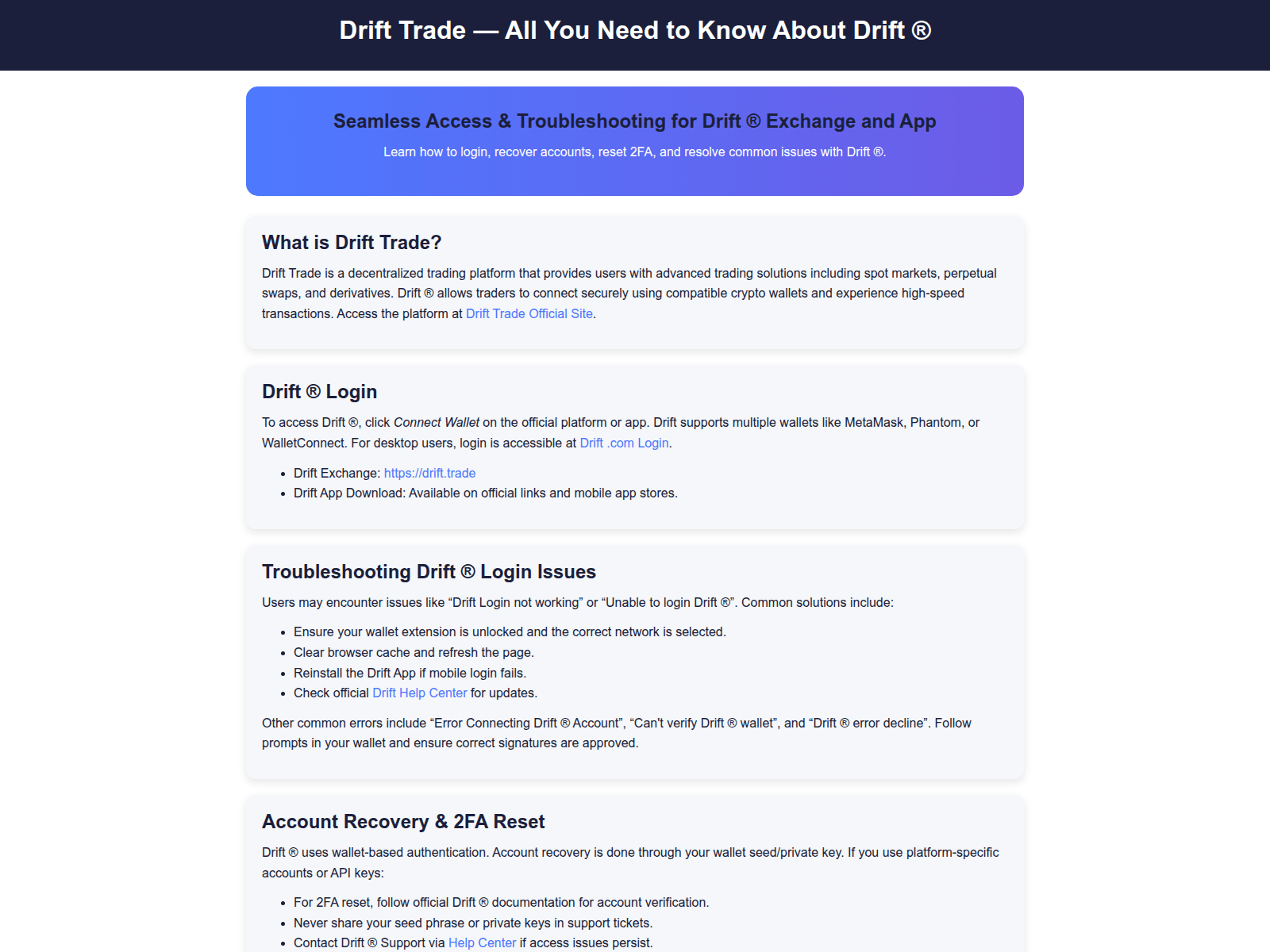 Forensic screenshot of support-driift-traade.pages.dev