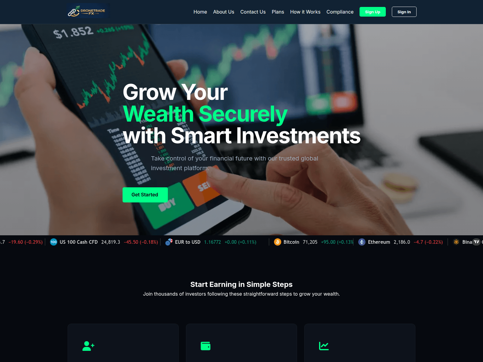 Forensic screenshot of mail.dronetradefx.com