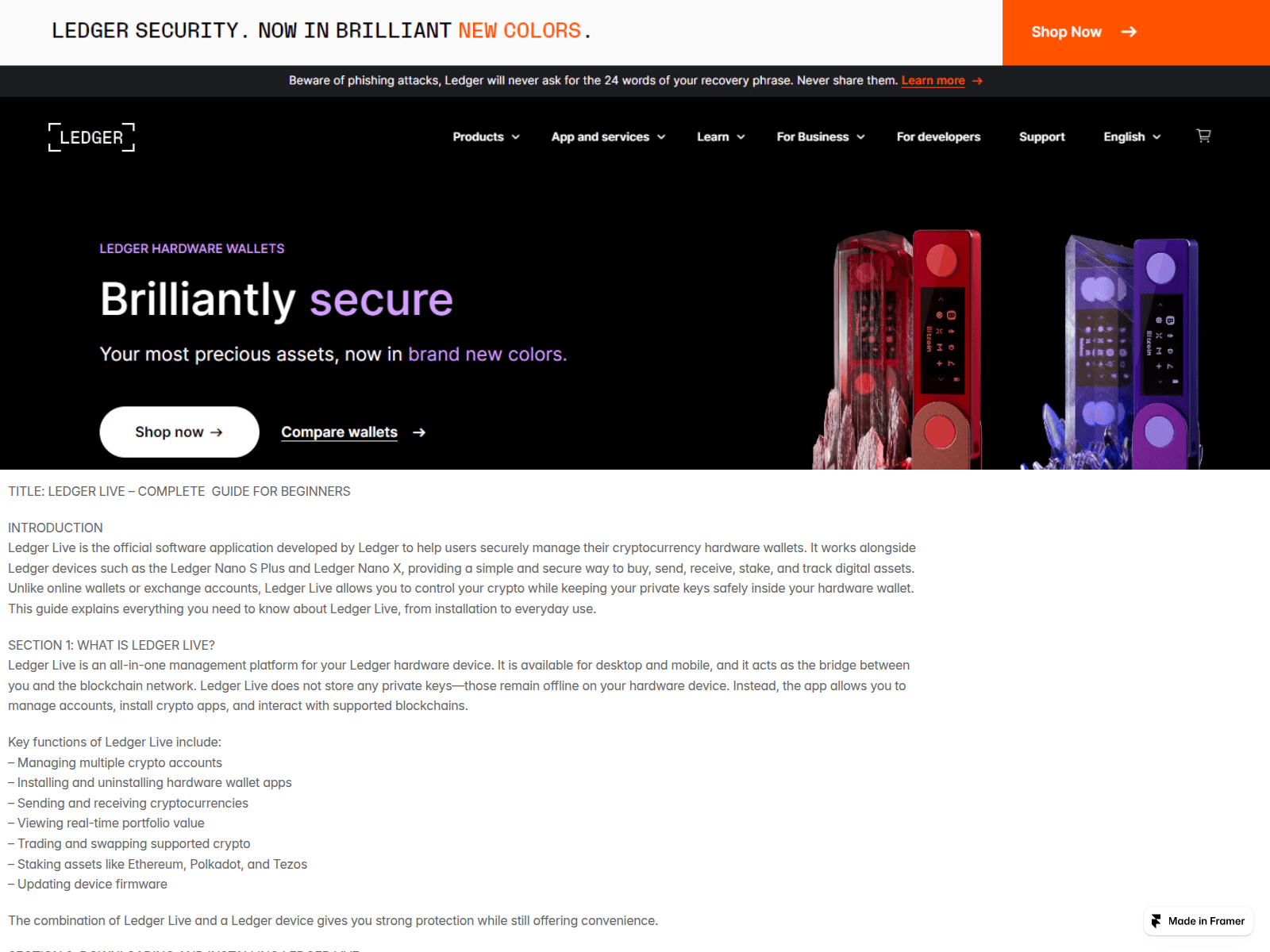 Forensic screenshot of leddgrliv.framer.media