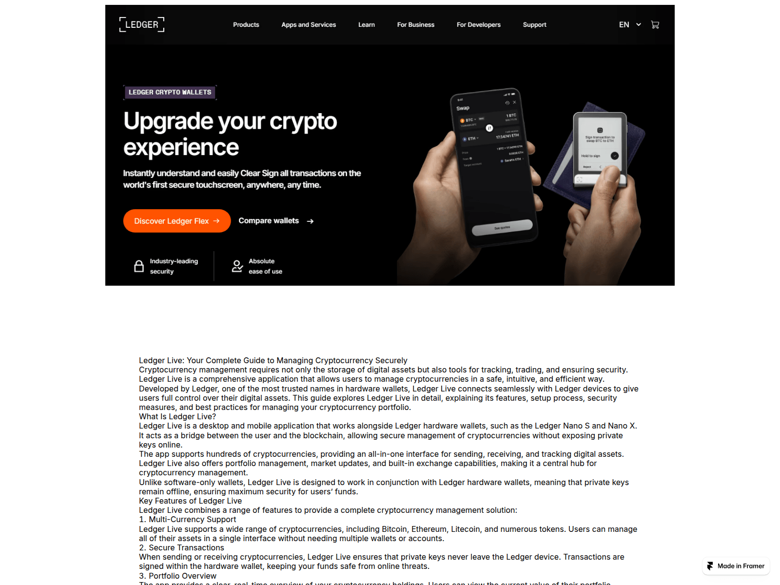 Forensic screenshot of ledgrr-asklive.framer.media