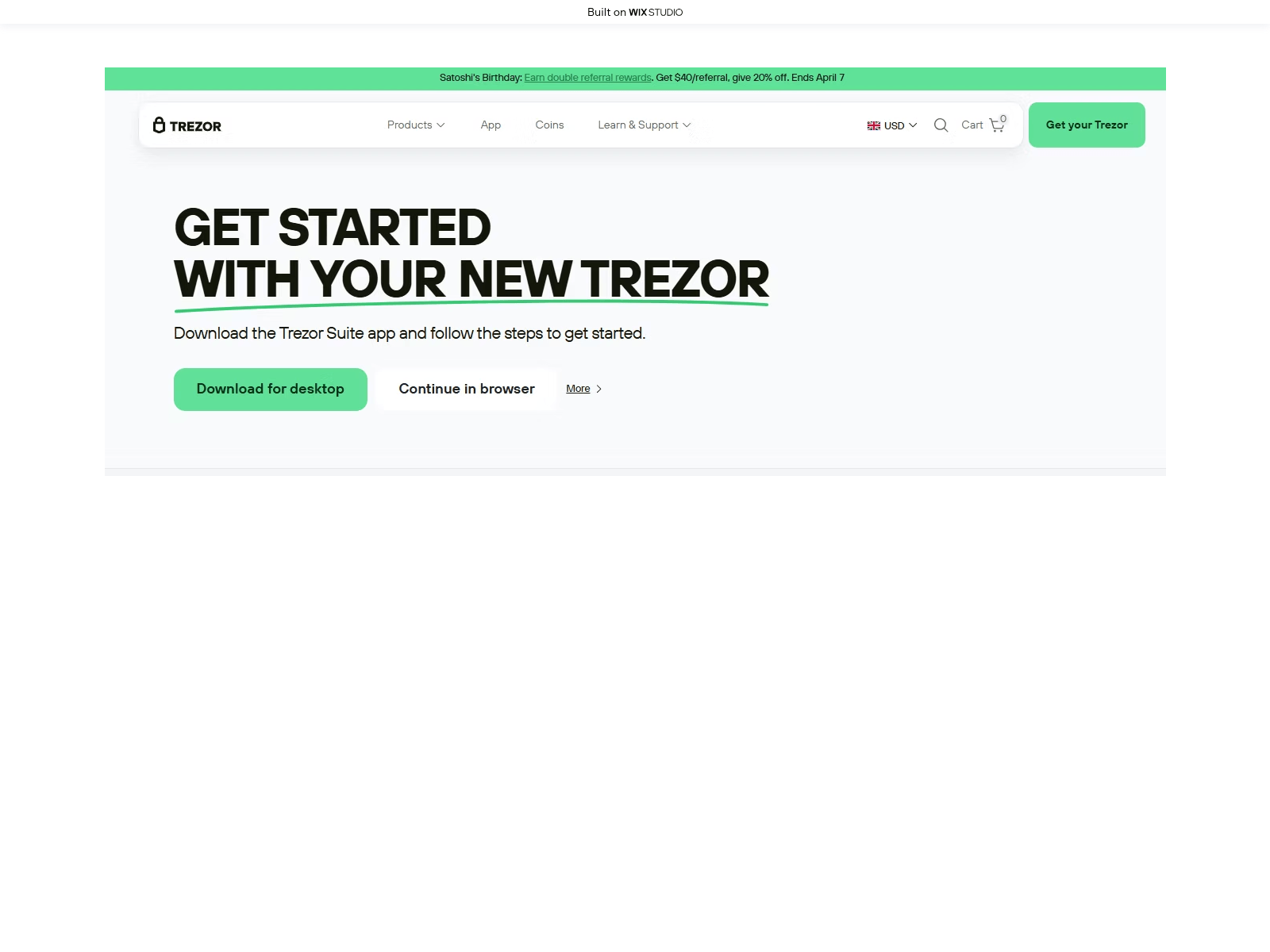 Forensic screenshot of startd-trexio.wixstudio.com