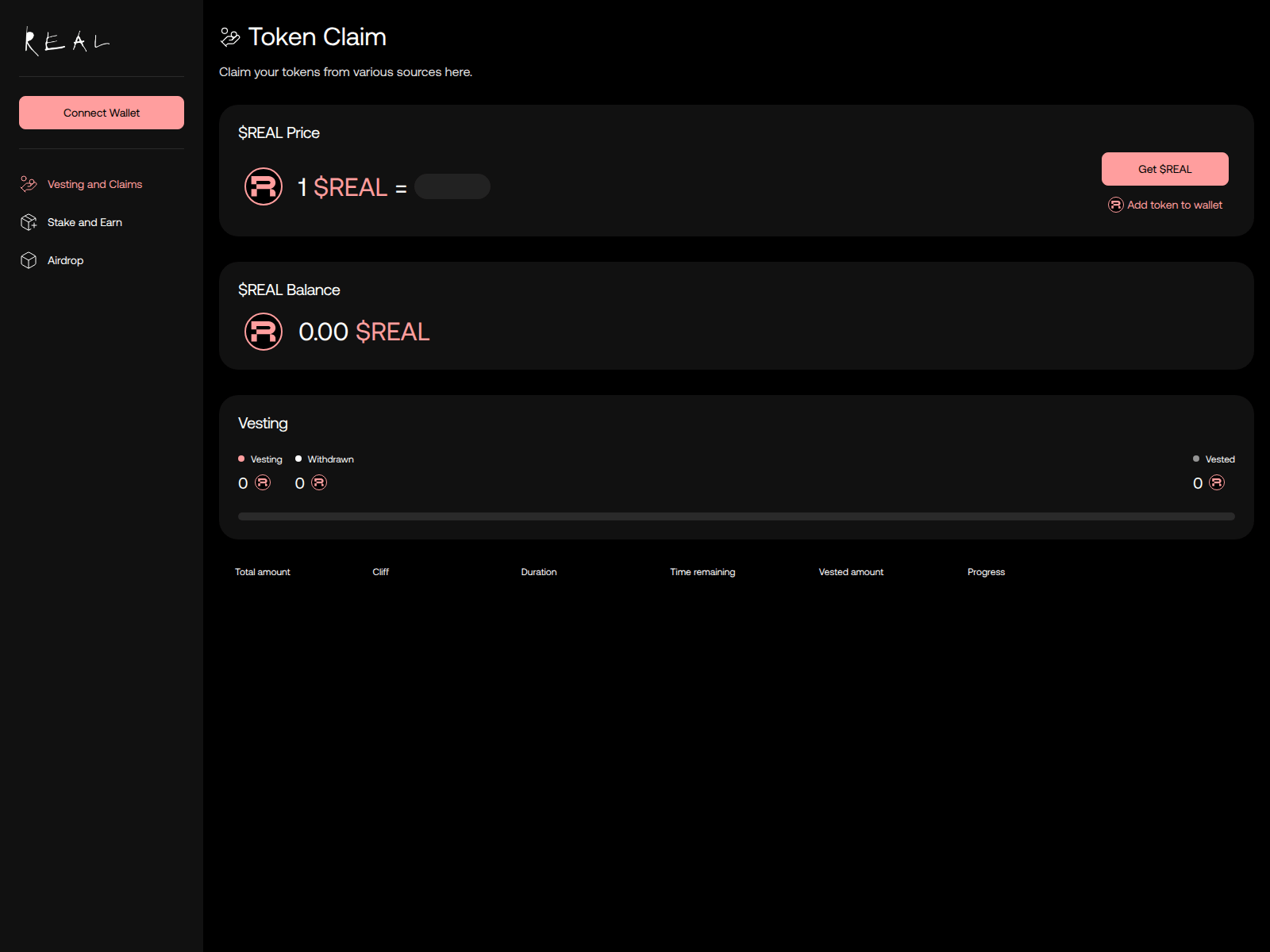 Forensic screenshot of app.getrealtoken.io