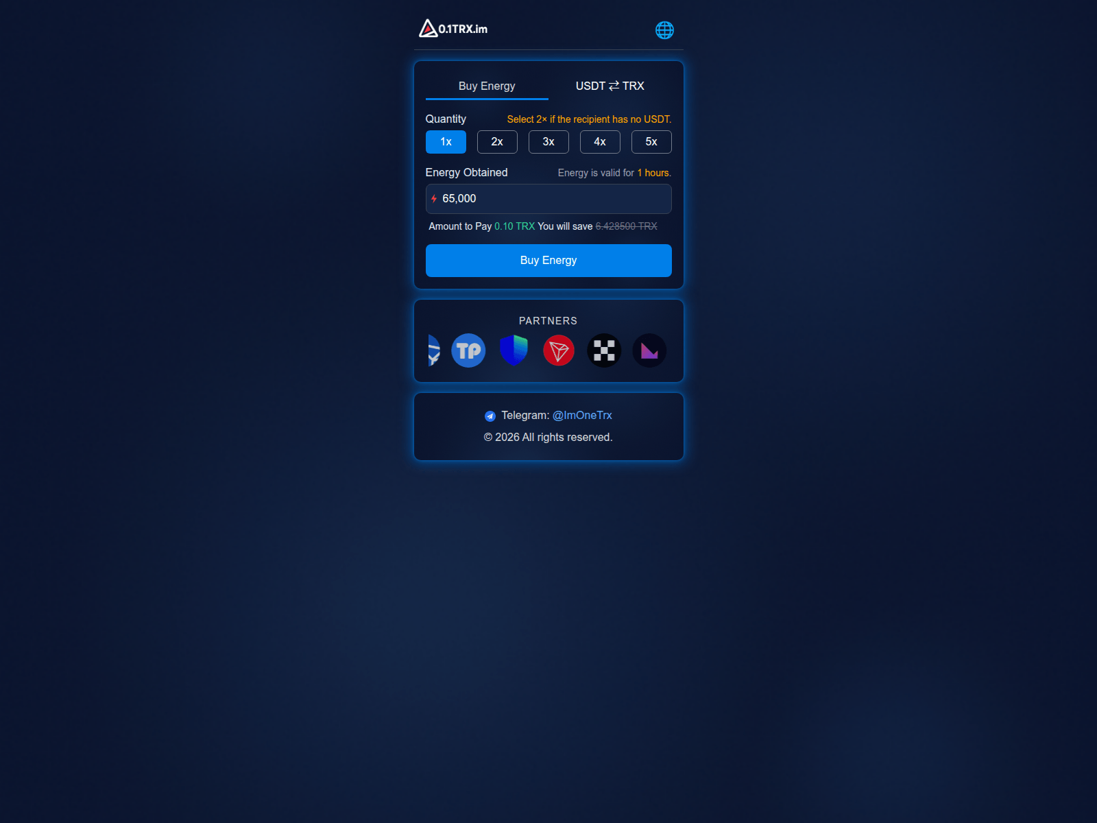 Forensic screenshot of 1trx.me