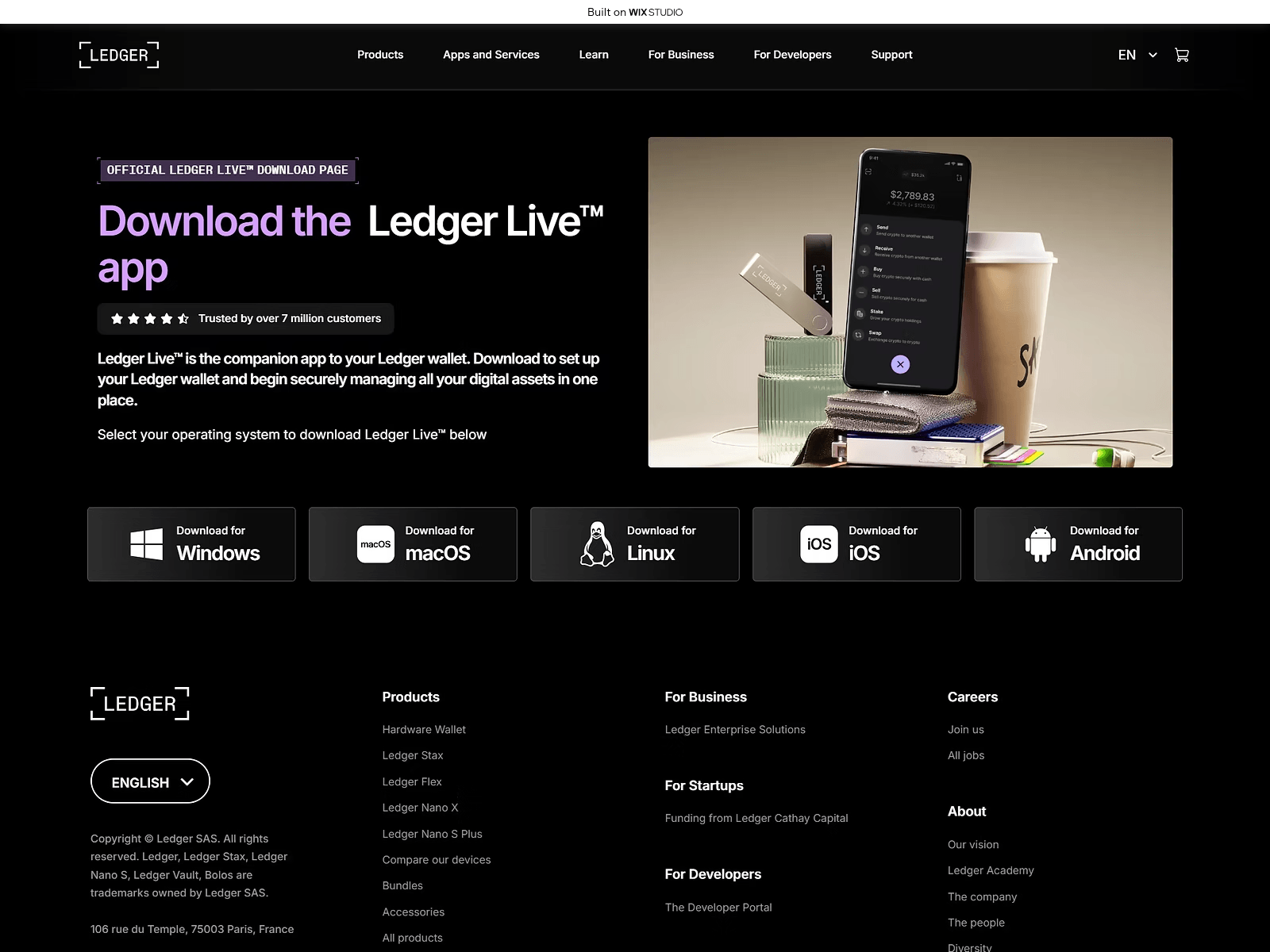 Forensic screenshot of offledgerlivedesk.wixstudio.com