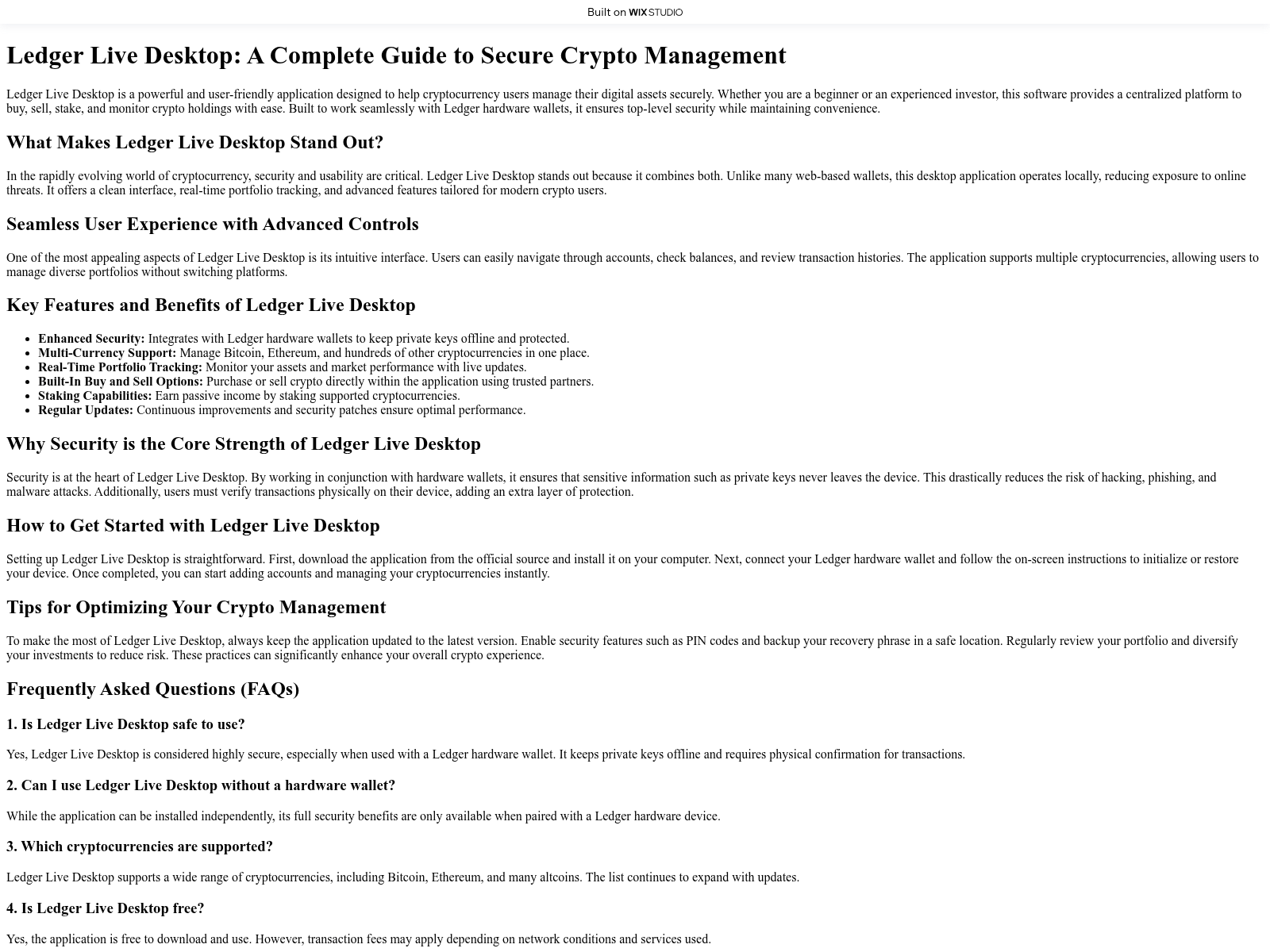Forensic screenshot of deskttp-liveledgr.wixstudio.com