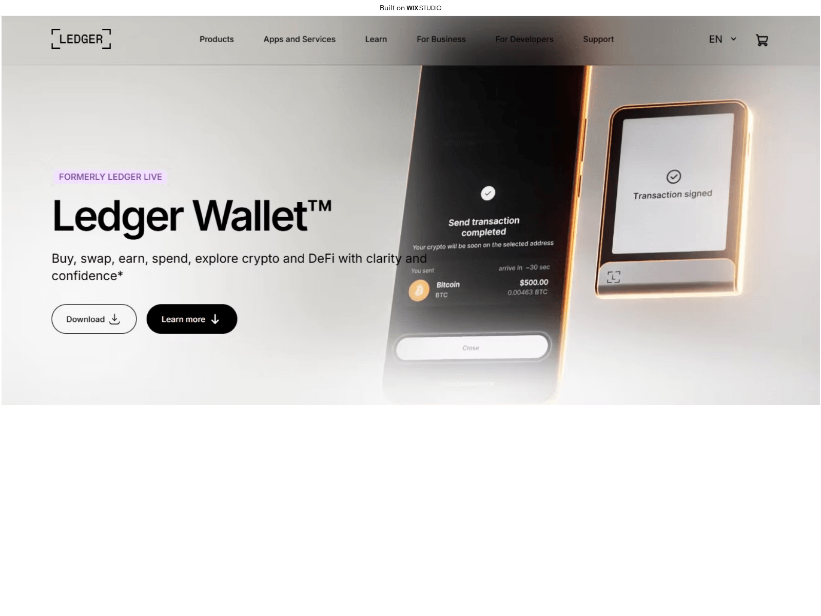 Forensic screenshot of started-dekstop.wixstudio.com