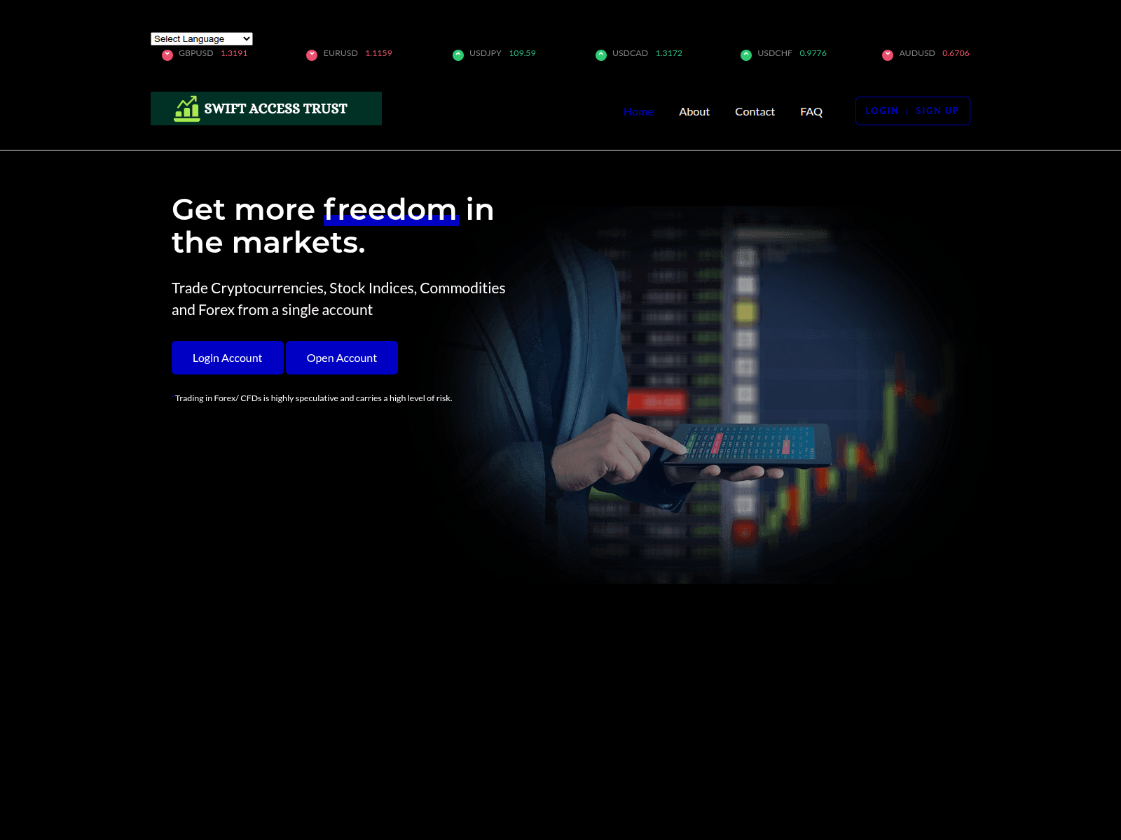 Screenshot of swiftaccesstrust.com
