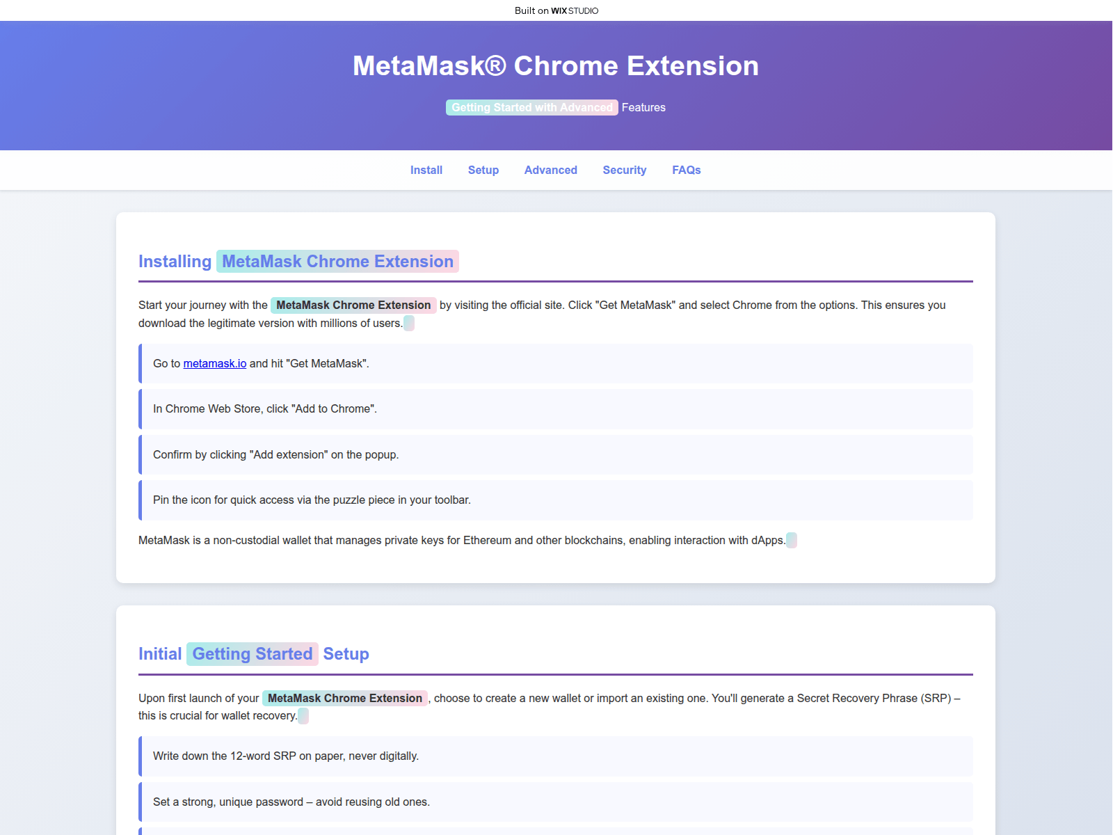 Screenshot von us-metamask-chrome.wixstudio.com