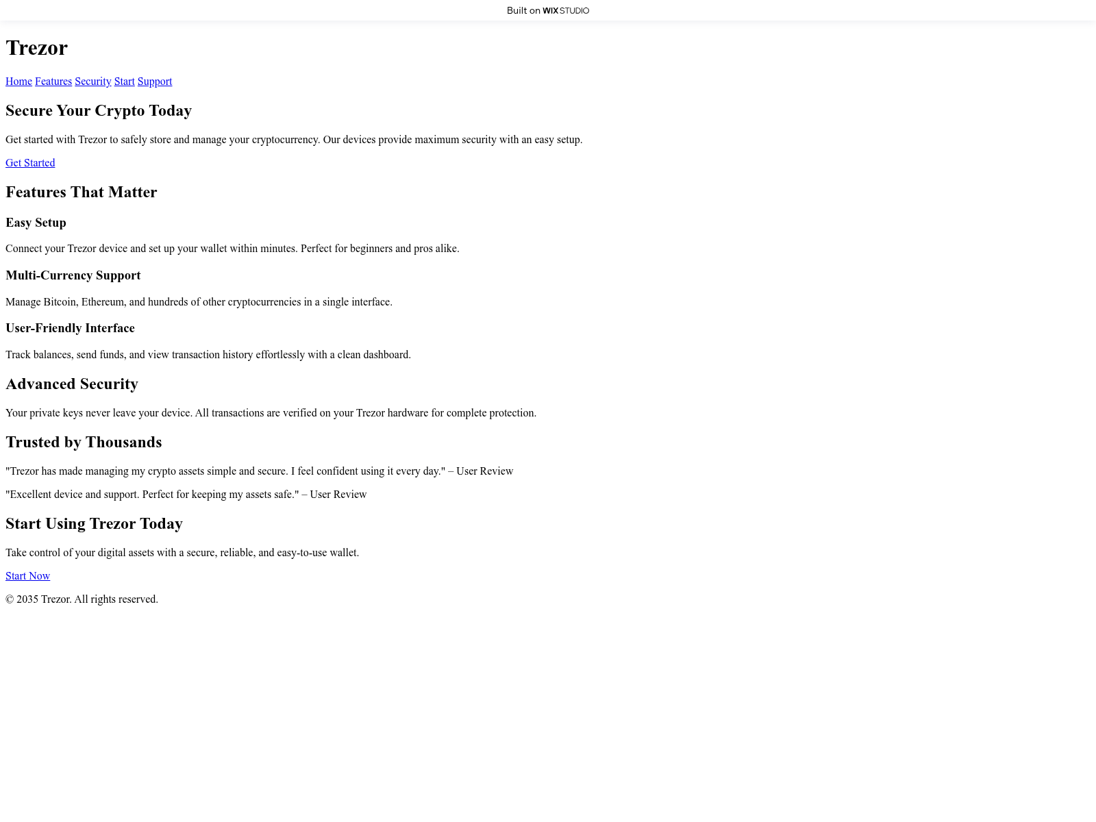 Screenshot von startedio-trexo.wixstudio.com