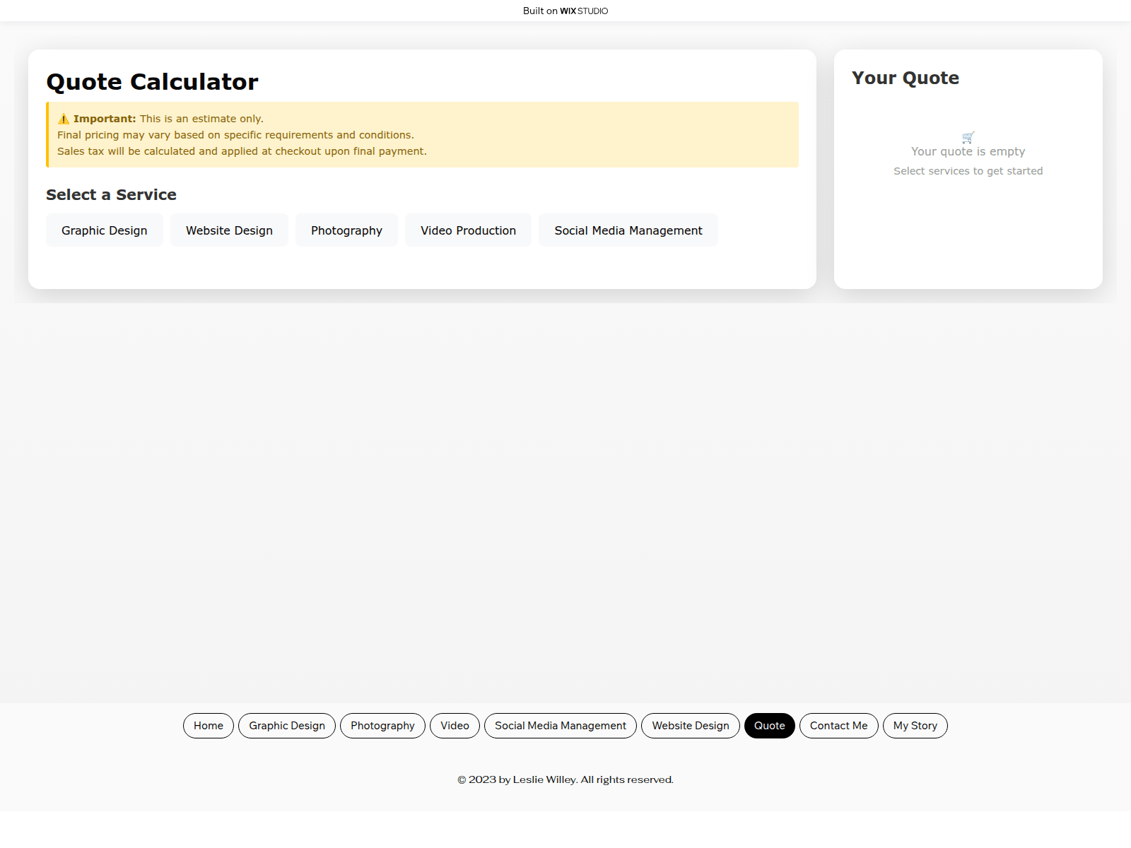 Screenshot von luxxstudiox.wixstudio.com