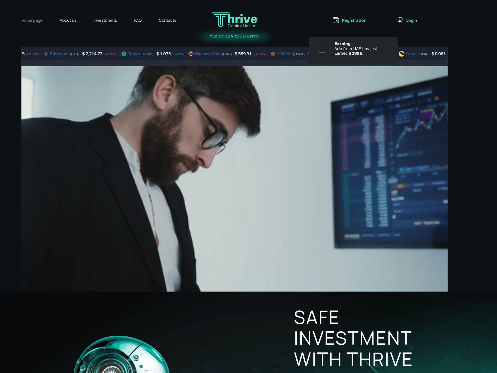 Forensic screenshot of thrivecapitallimited.com