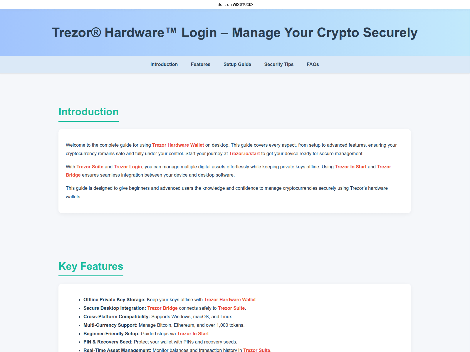Forensic screenshot of trzologon.wixstudio.com