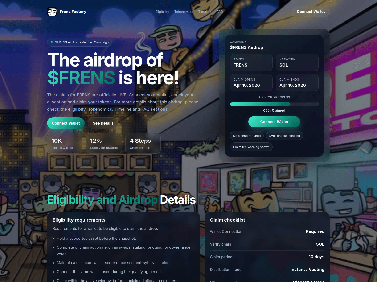 Forensic screenshot of frensfactory.app