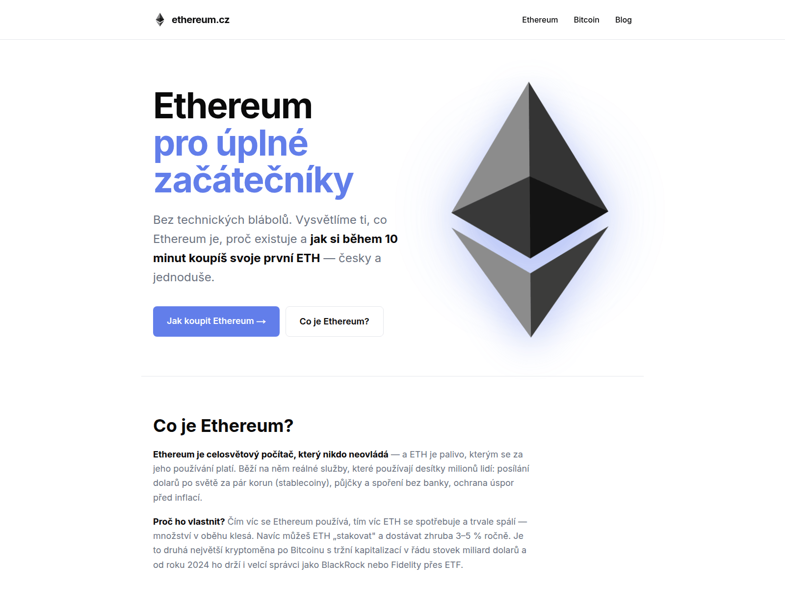 Screenshot of ethereum.cz