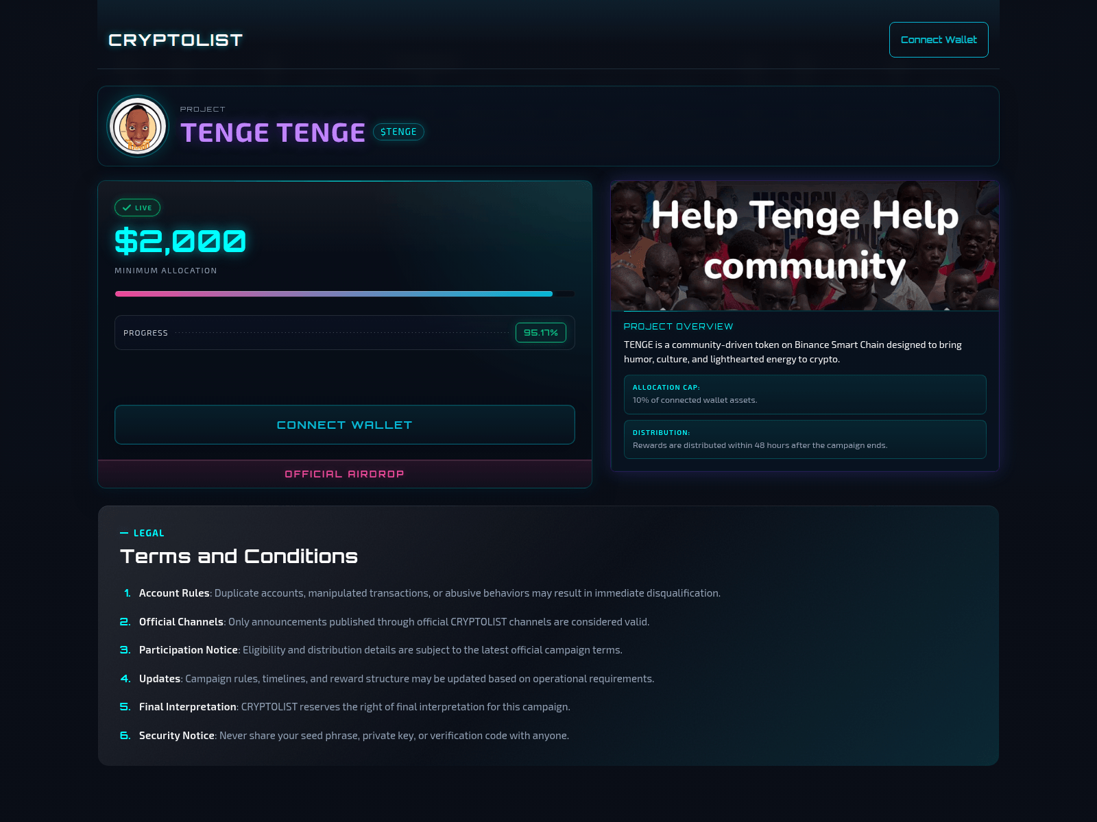 Forensic screenshot of tenge-tenge.entry-cryptolist.app