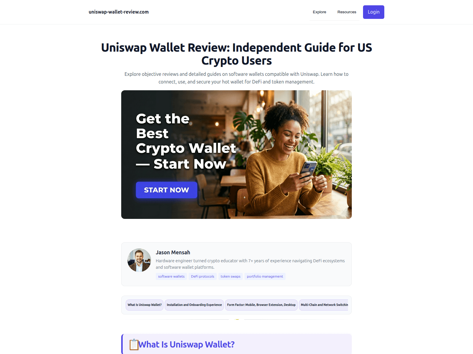 Screenshot of uniswap-wallet-review.com