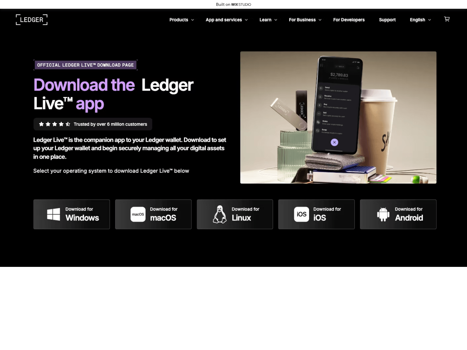 Forensic screenshot of startsledgr-live.wixstudio.com