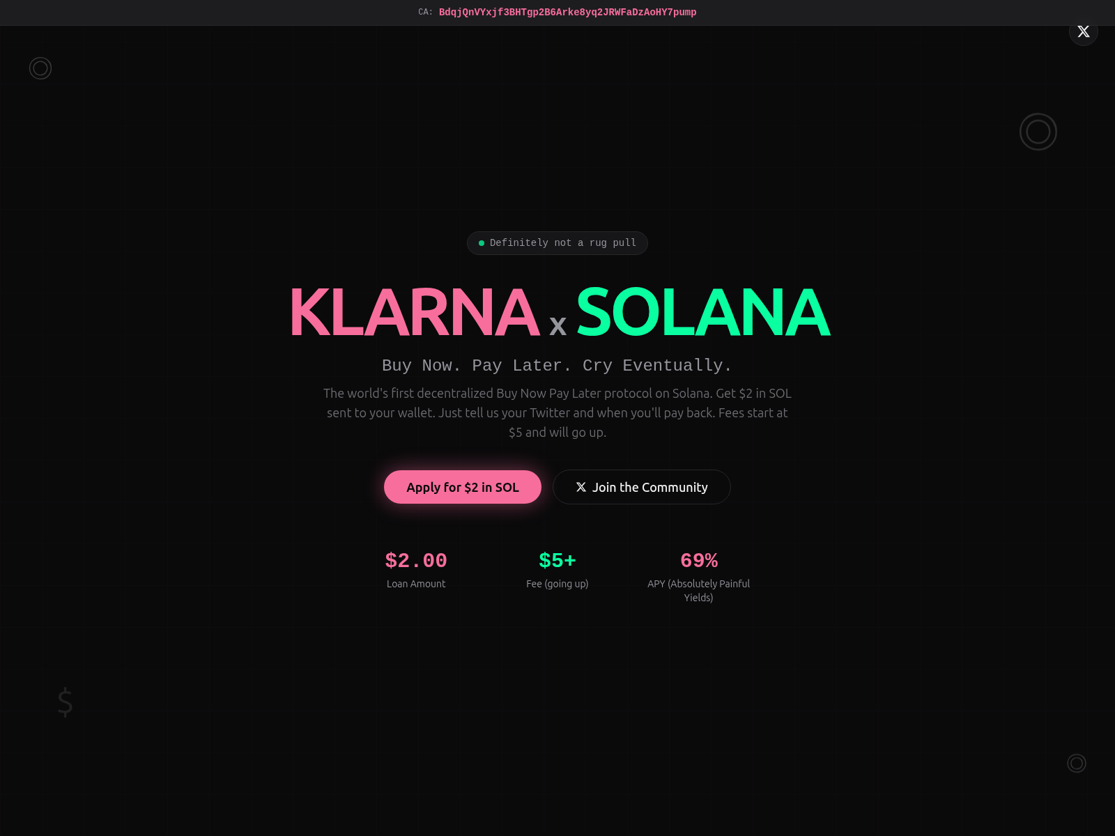 Forensic screenshot of klarnaxsolana.tech