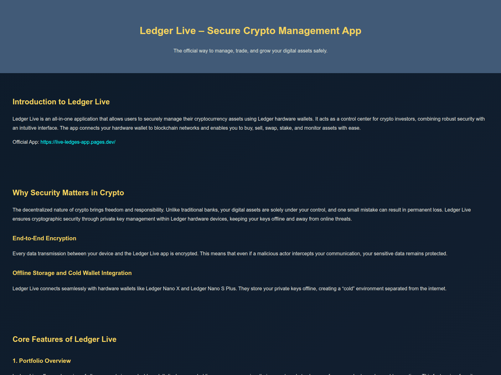 Forensic screenshot of liveledges-app.pages.dev